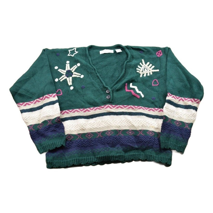 Other Clothing > Women's Clothing > Sweaters > Cardigans Vintage 1990s Paris Sport Club Knitted Cardigan Style Sweater Men's S