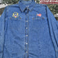 Other Clothing > Women's Clothing > Tops & Tees > Blouses Venezia 1990s Embroidered Denim Snap Button Jean Shirt Men's L