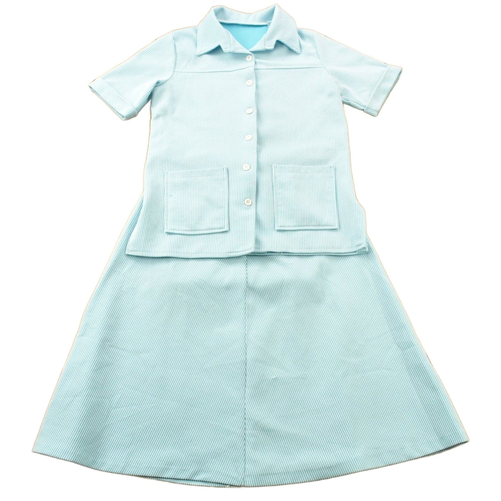 Other Clothing > Women's Clothing > Tops & Tees > Blouses Vintage 1960s Women's Striped Polo Shirt & Skirt Set Women's Medium 10