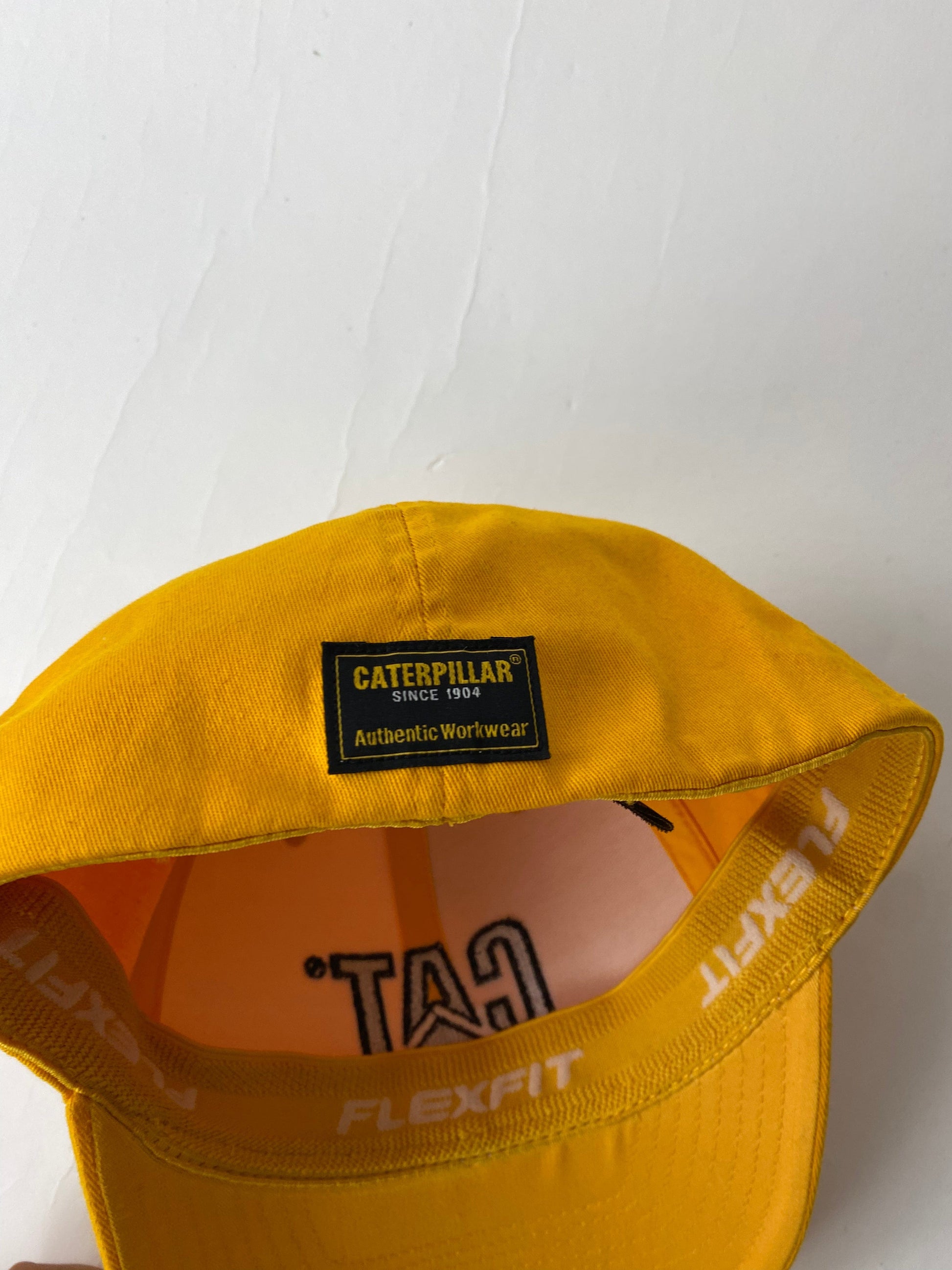 Other Hats & Beanies Caterpillar Hat Cap Adult L/XL Flex Fit Yellow Construction