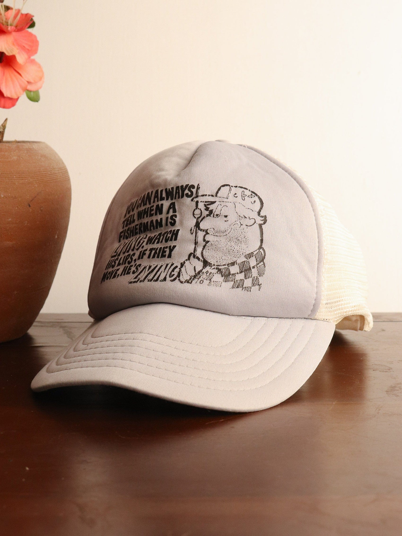 Other Hats & Beanies Vintage Fishing Hat Adult Grey Trucker Snap Back