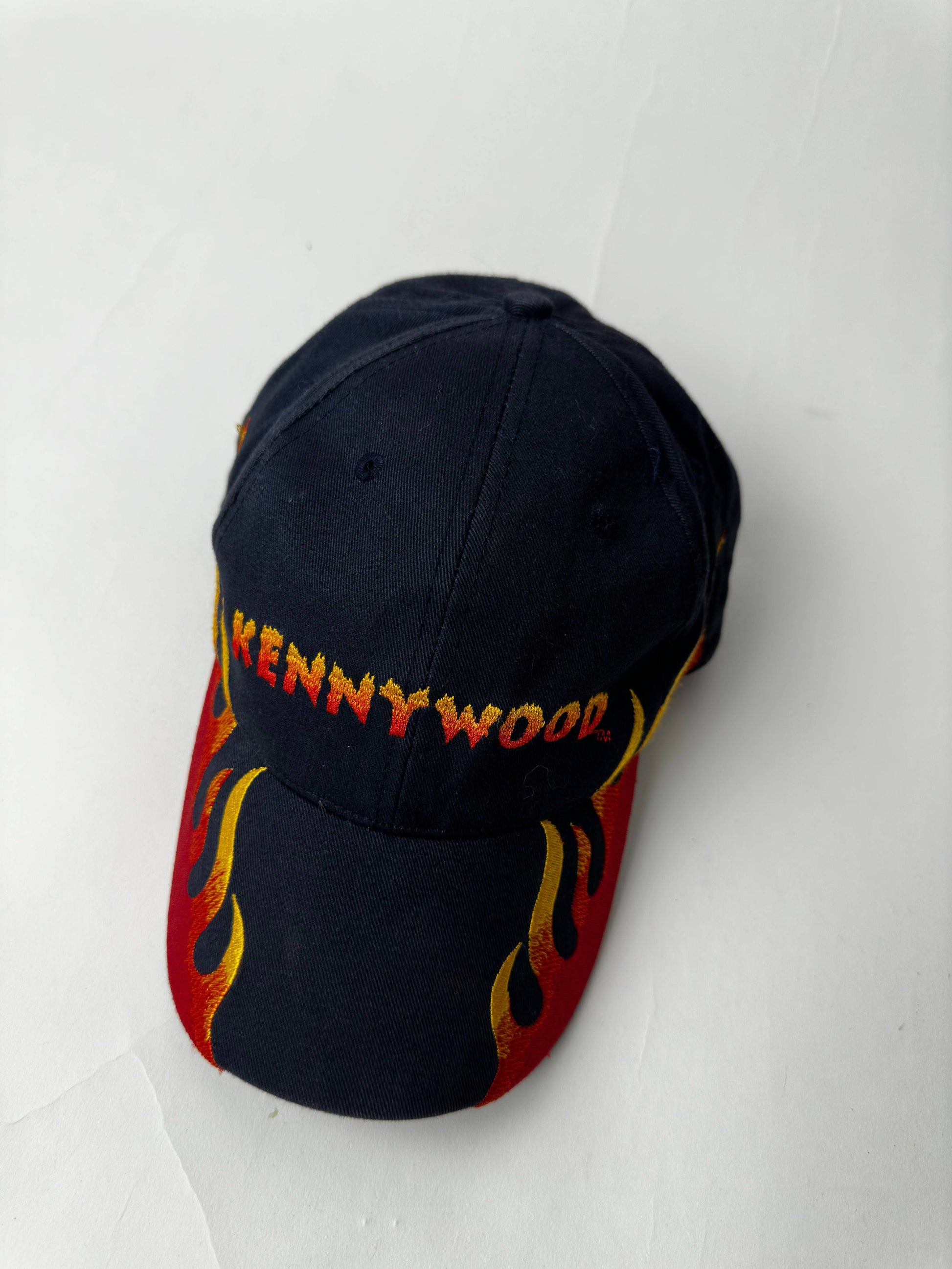 Other Hats & Beanies Vintage Kennywood Hat Cap Adult Black Strap Back Flames