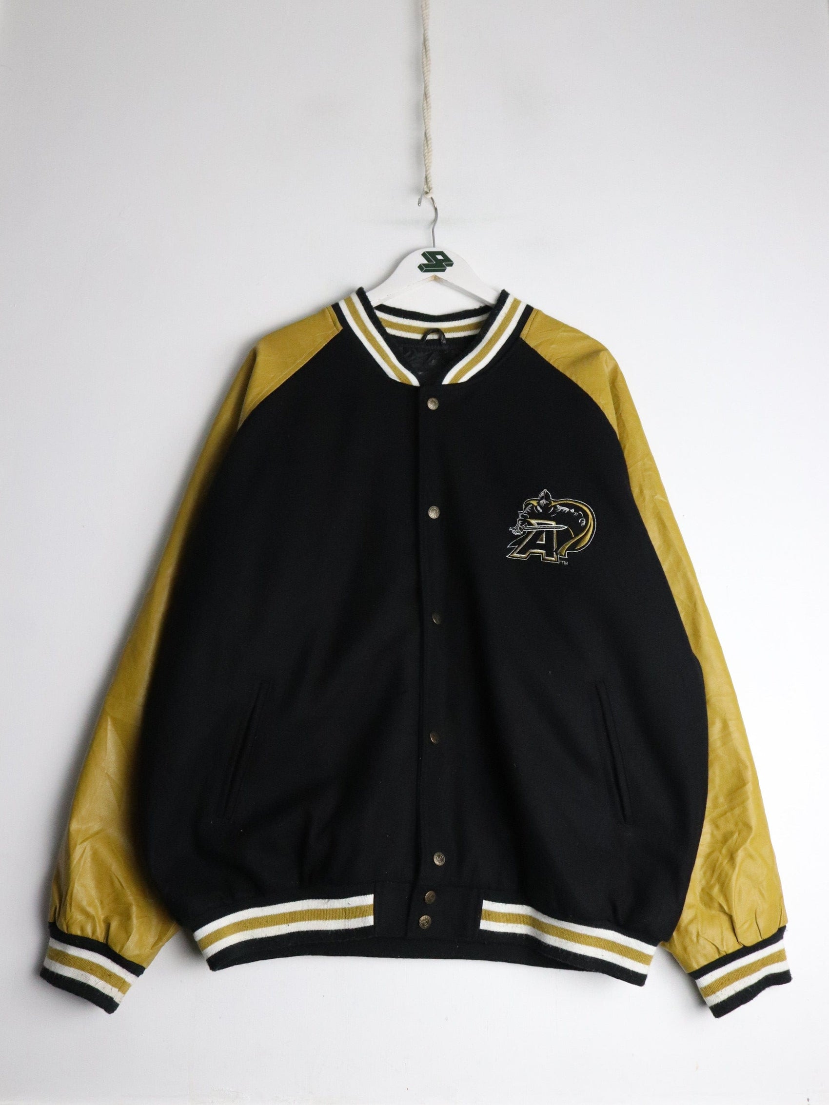 Other Jackets & Coats Army Jacket Mens 2XL Black PVC Leather Varsity