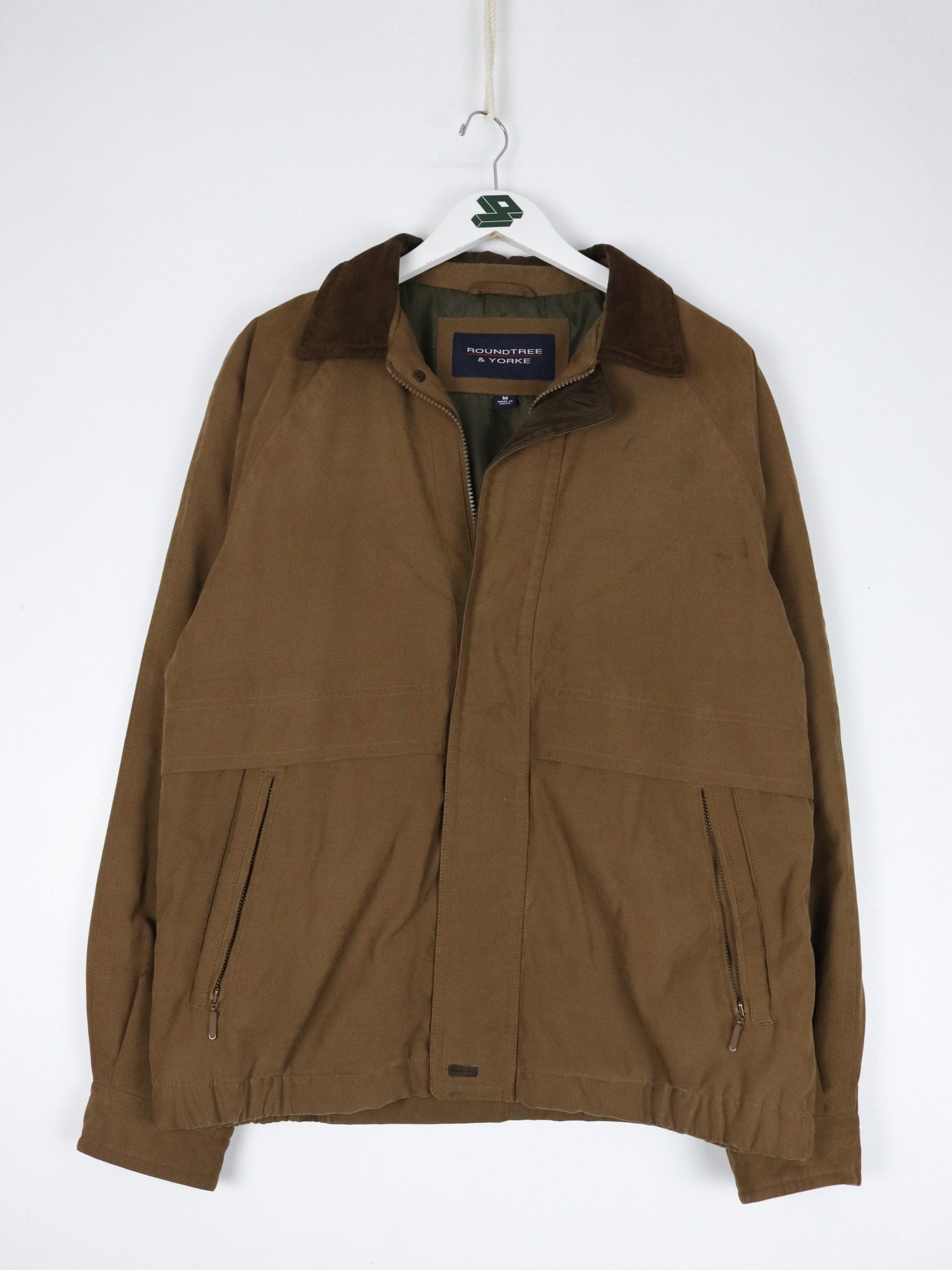 Roundtree & Yorke Jacket Mens Medium Brown Canvas Coat