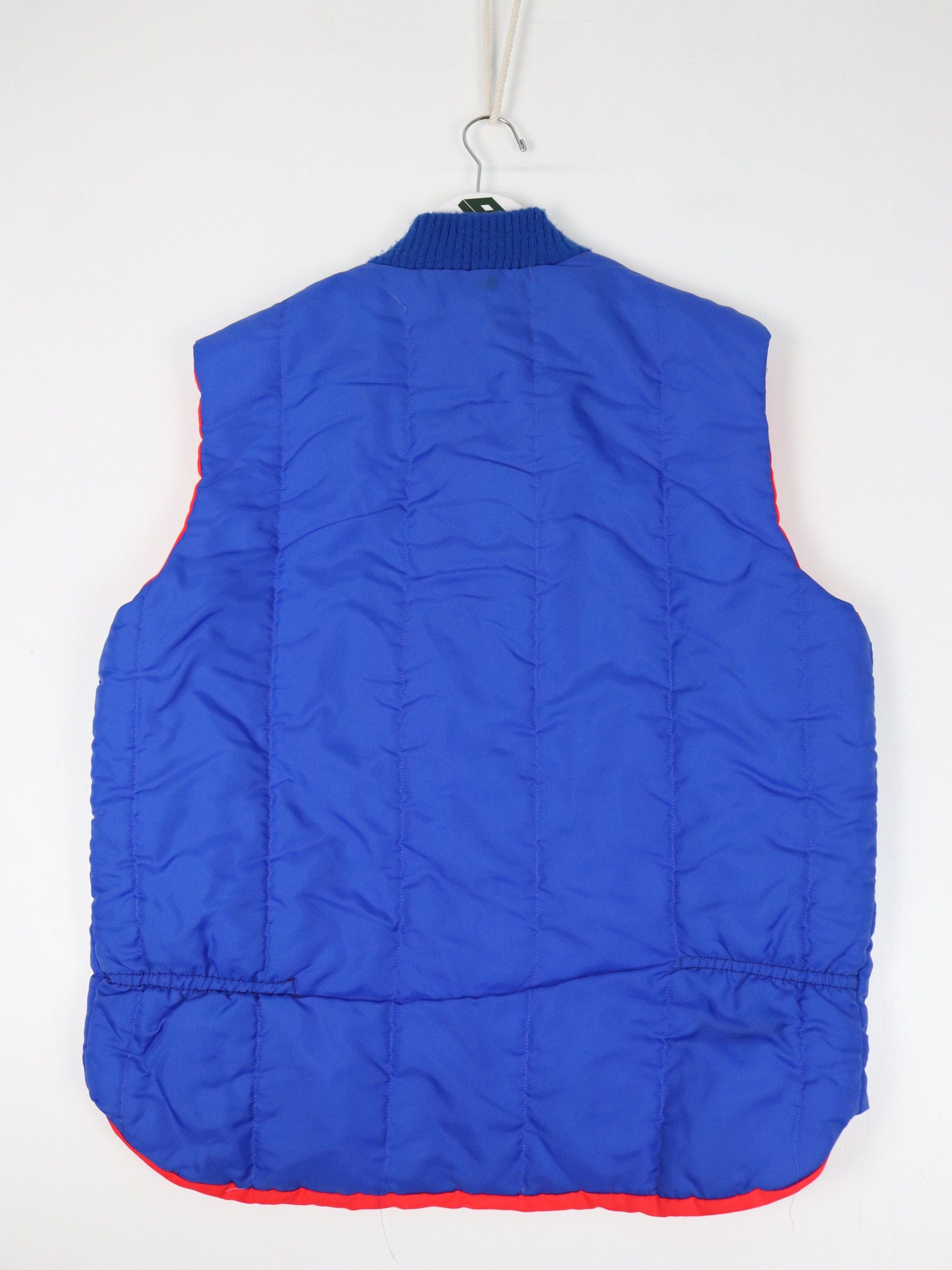 Vintage Blue Streak Vest Mens Large Blue Red Reversible Jacket