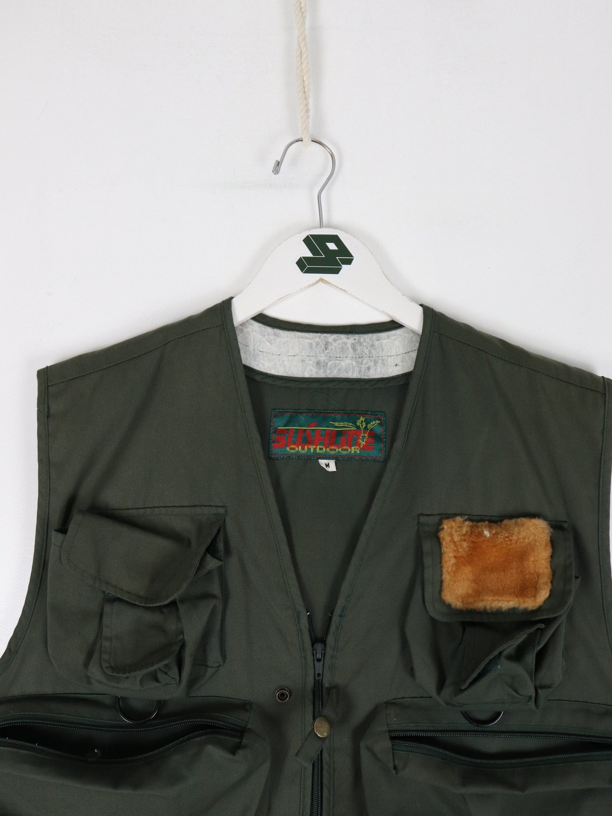 Vintage Bushline Outdoors Vest Mens Medium Green Jacket Hunting Fishing