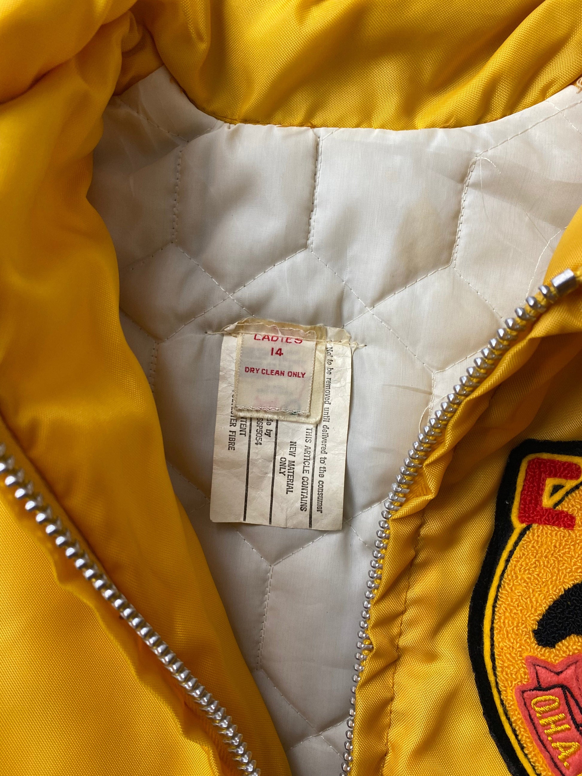 Other Jackets & Coats Vintage Clinton Colts Jacket Womens 14 Medium Yellow Horses Coat 70s 80s