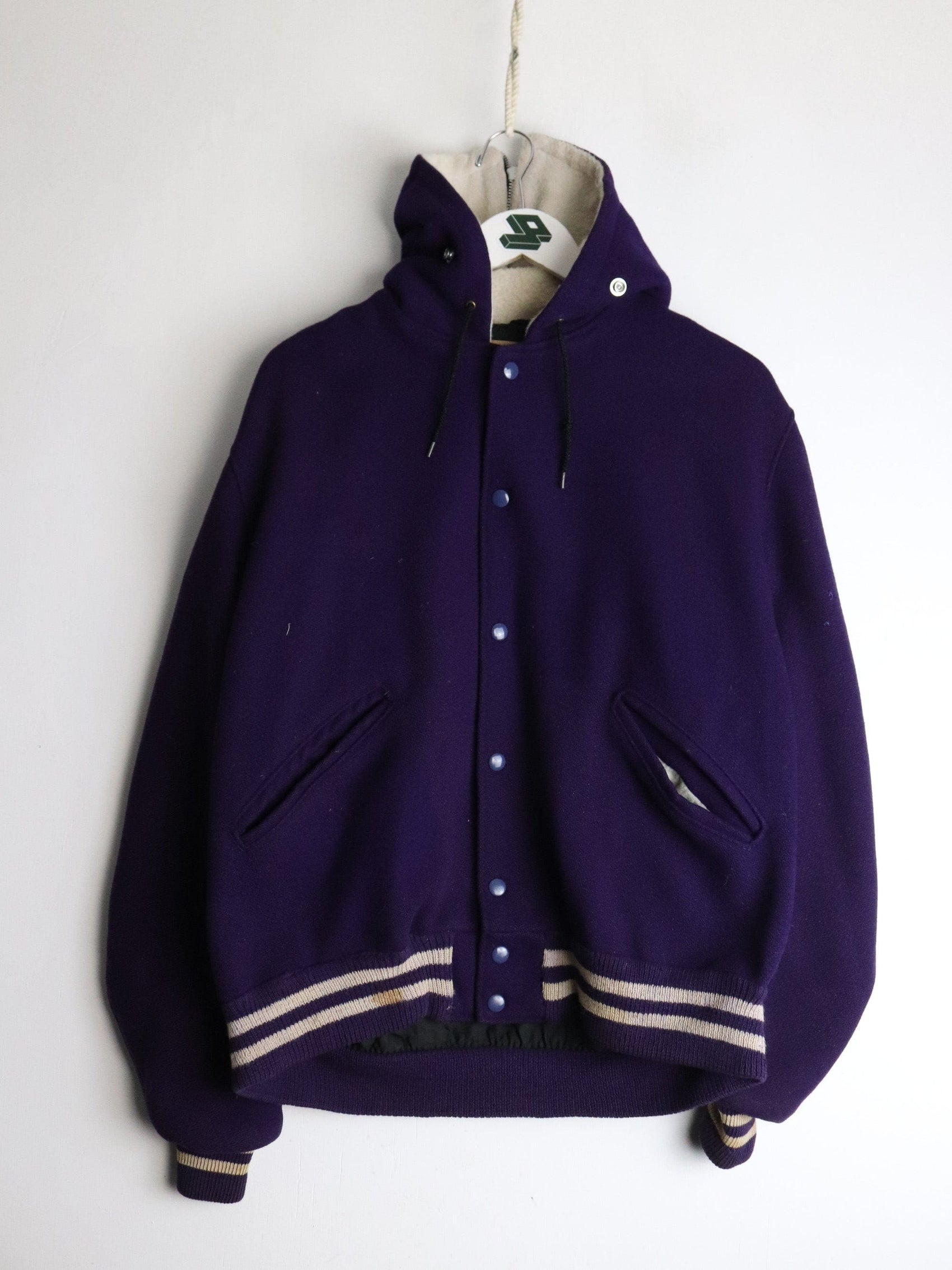 Other Jackets & Coats Vintage DeLong Varsity Jacket Mens 42 Medium Purple Wool Blend