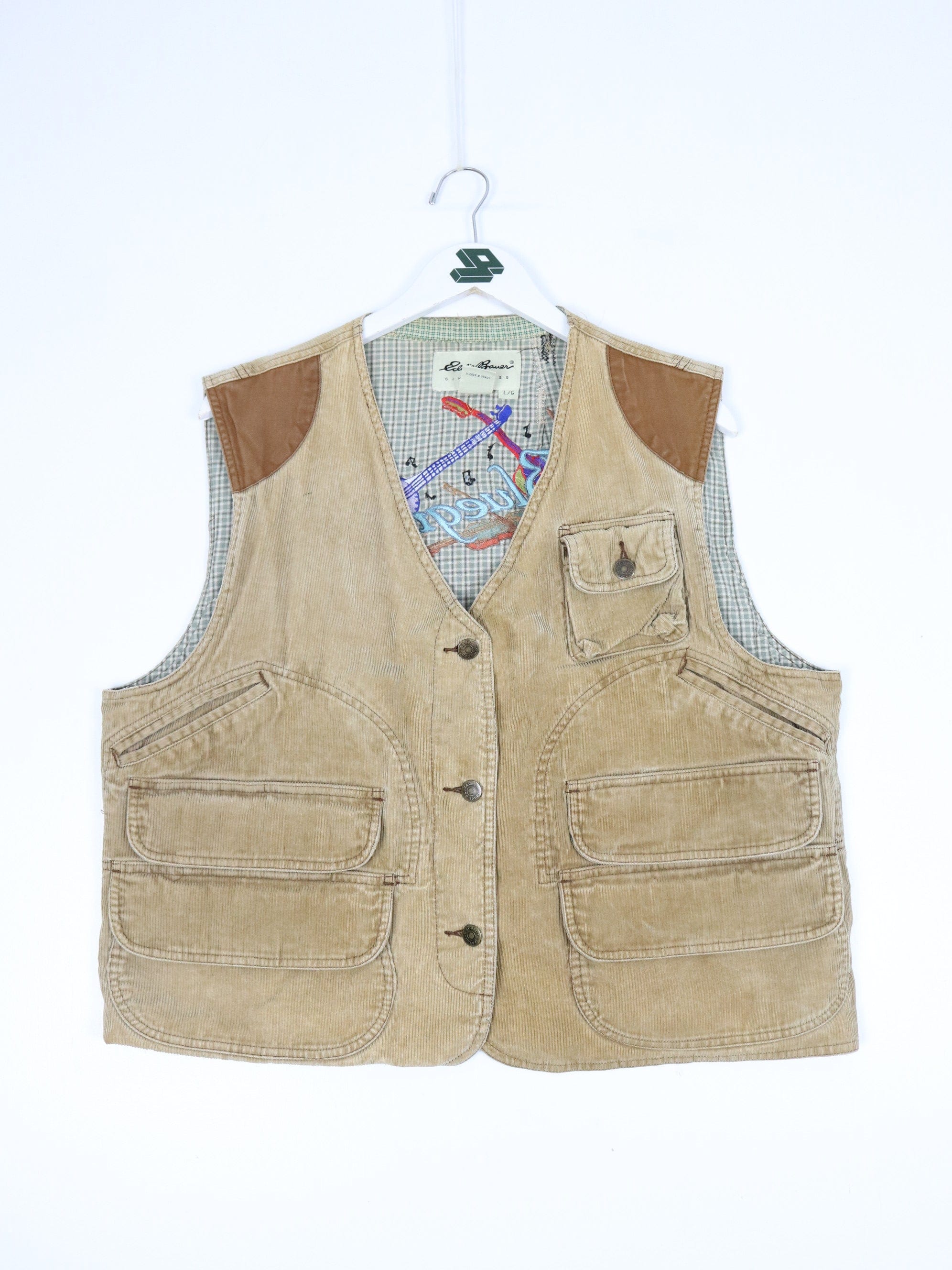 Vintage Eddie Bauer Vest Mens Large Corduroy Jacket Outdoors
