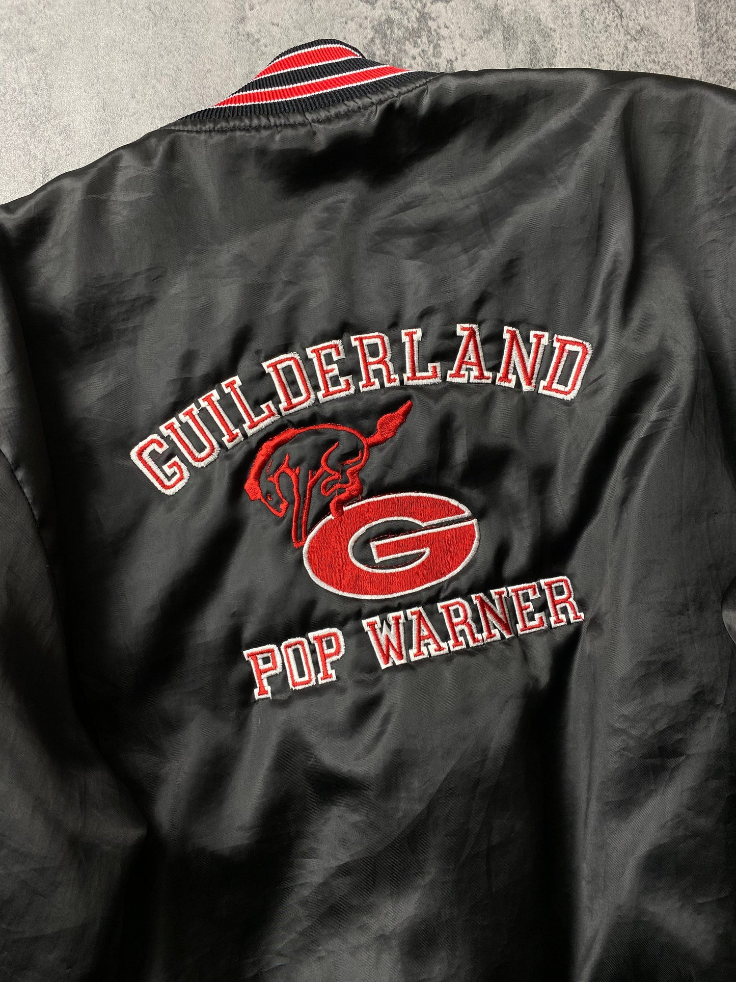 Other Jackets & Coats Vintage Guilderland Pop Warner Jacket Mens Large Black Satin Snap On Coat