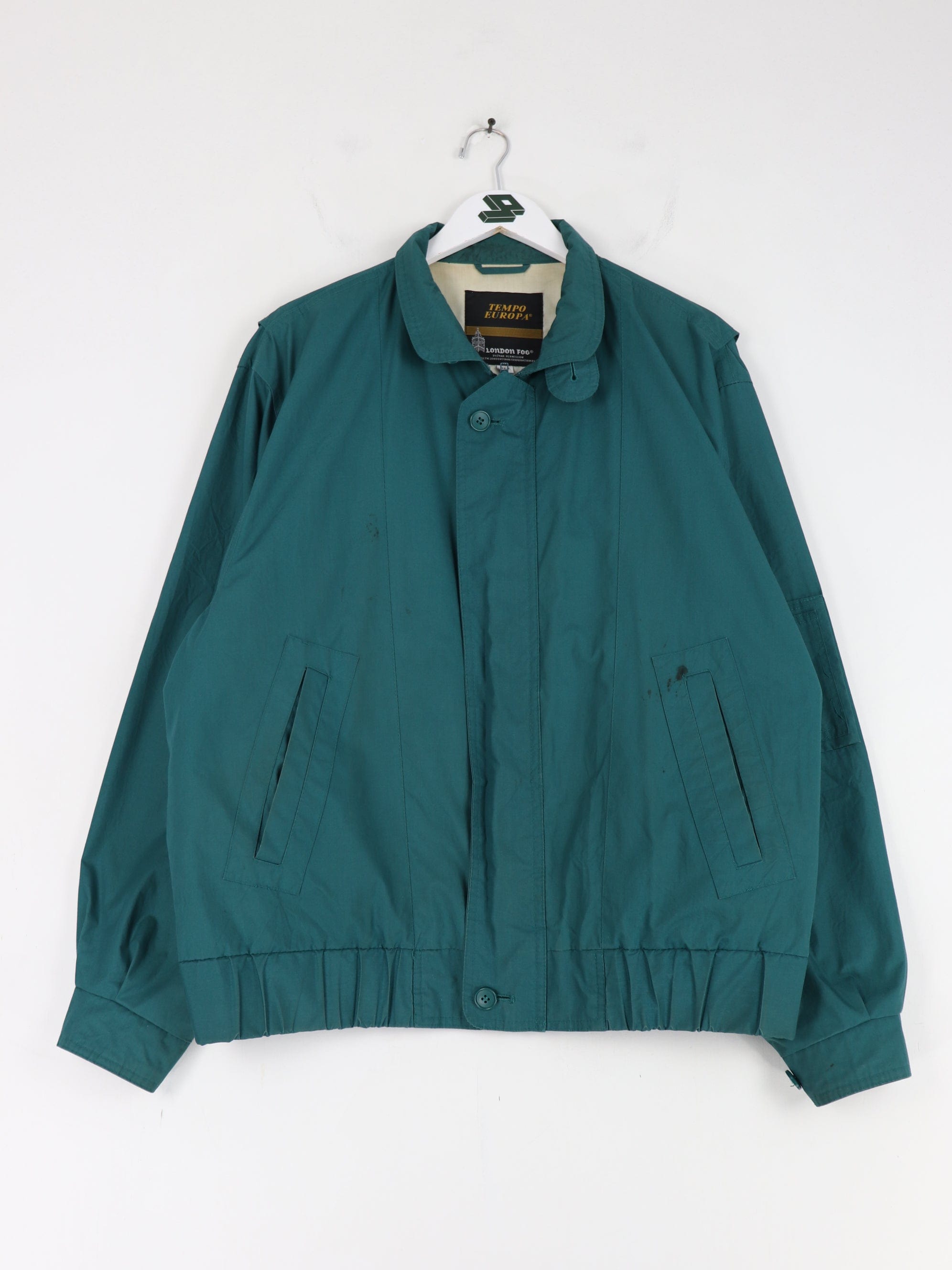 Vintage London Fog Jacket Mens Large Green Tempo Europa Casual 90s