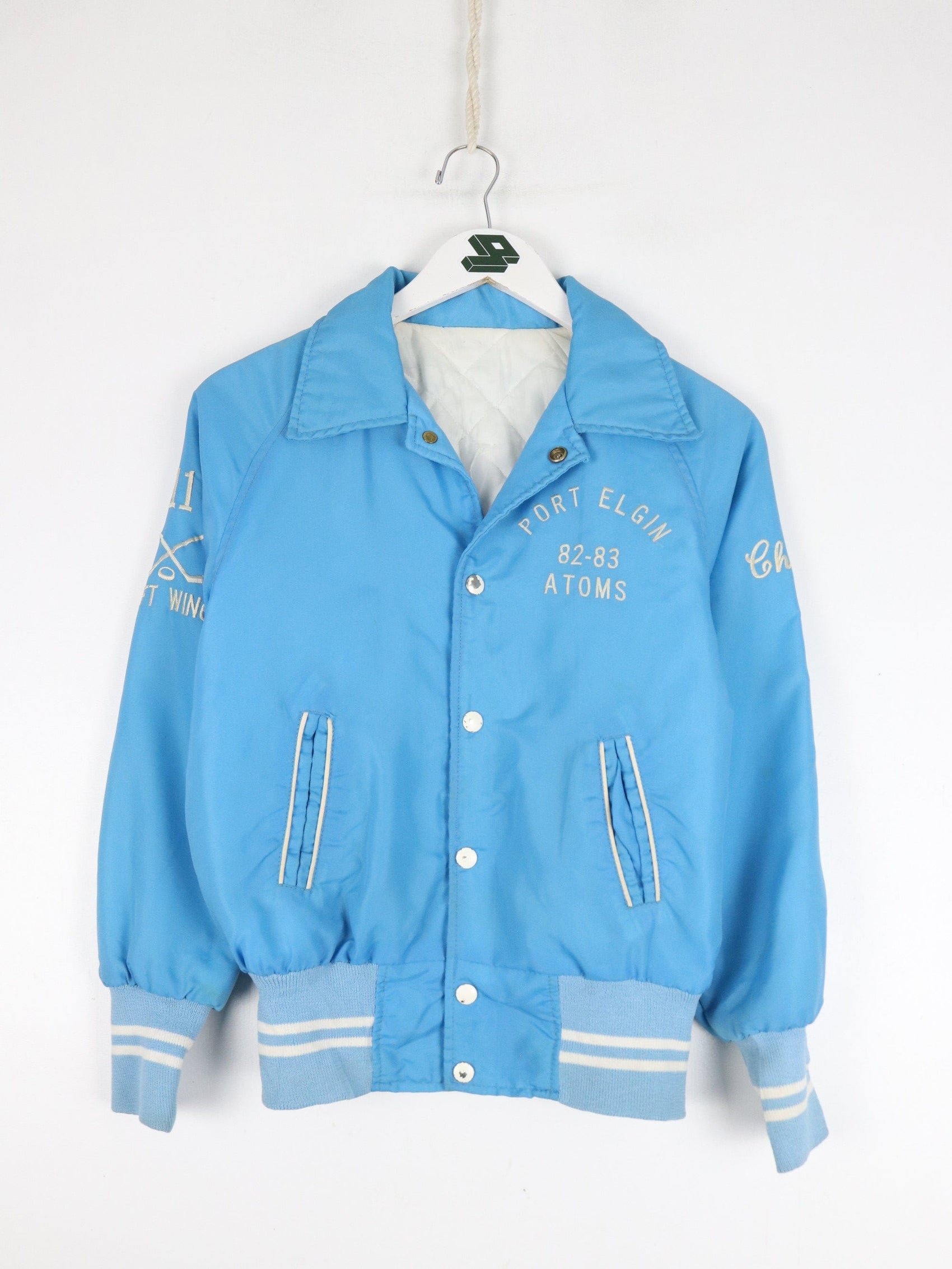 Other Jackets & Coats Vintage Port Elgin Atoms Hockey Jacket Youth XL Blue Snap On Pee Wee 80s