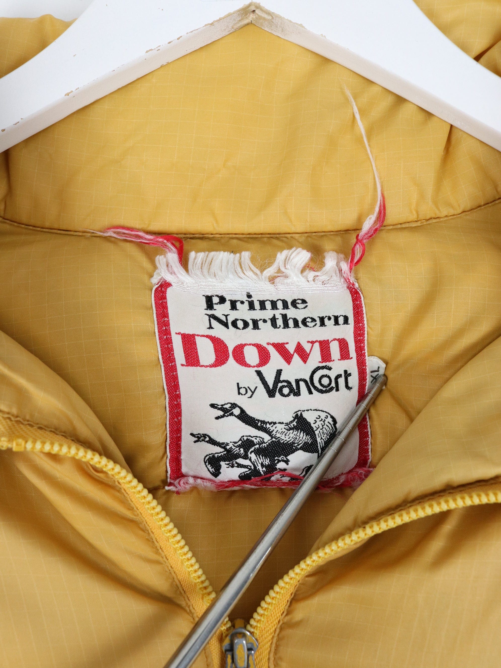 Vintage Prime Northern Down Van Cort Jacket Mens XL Yellow Coat