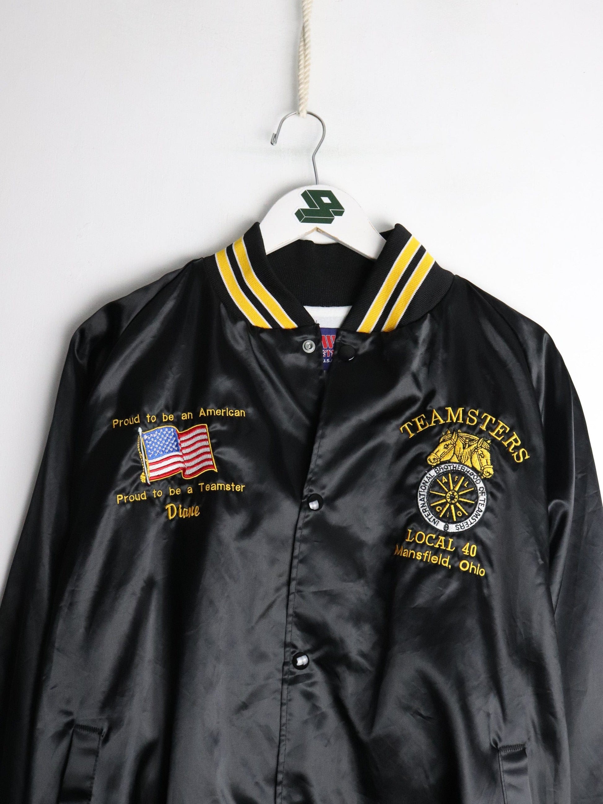 Other Jackets & Coats Vintage Teamsters Local 40 Jacket Mens XL Black Satin