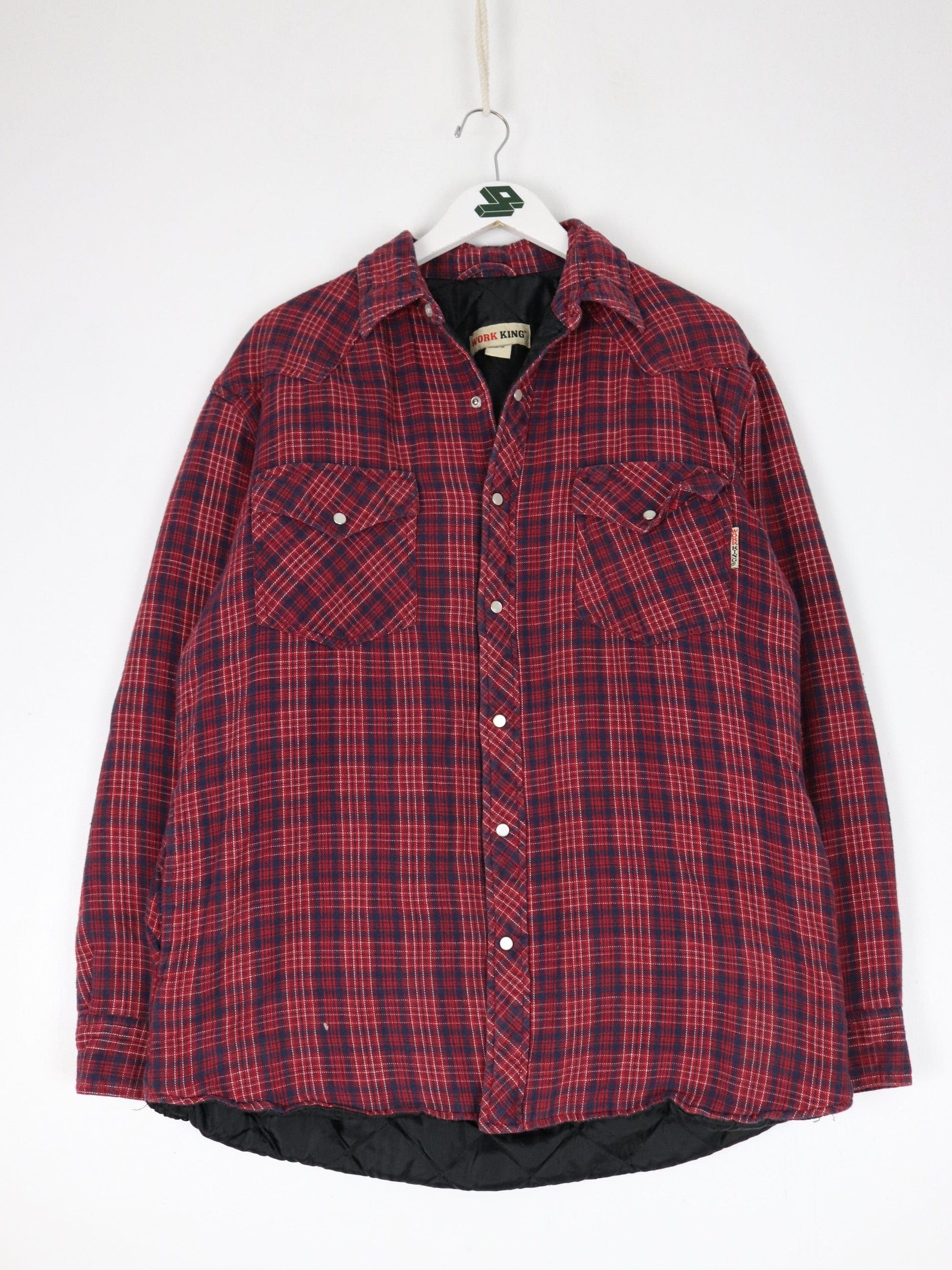 Other Jackets & Coats Work King Jacket Mens Medium Red Flannel Pearl Snap Outdoors