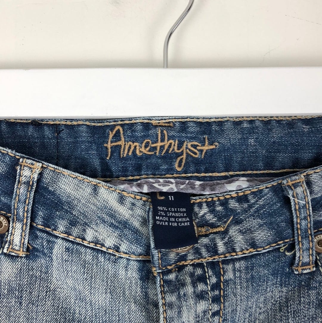 Amethyst Pants Womens Size 11 Blue Flare Y2K Low Rise Denim Jeans