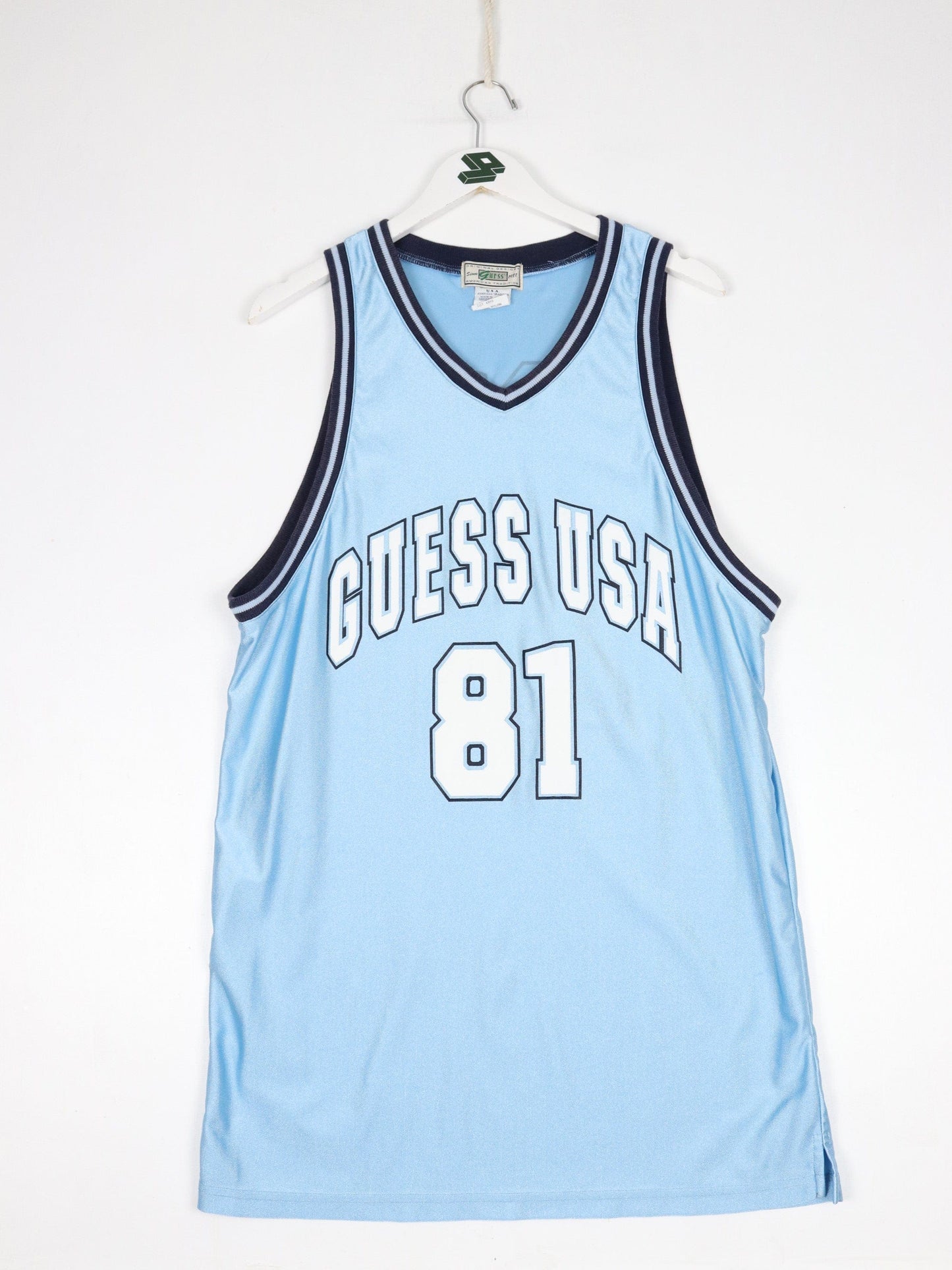 Other Jersey Vintage Guess Basketball Jersey Mens Large Blue Shimmer USA 90s