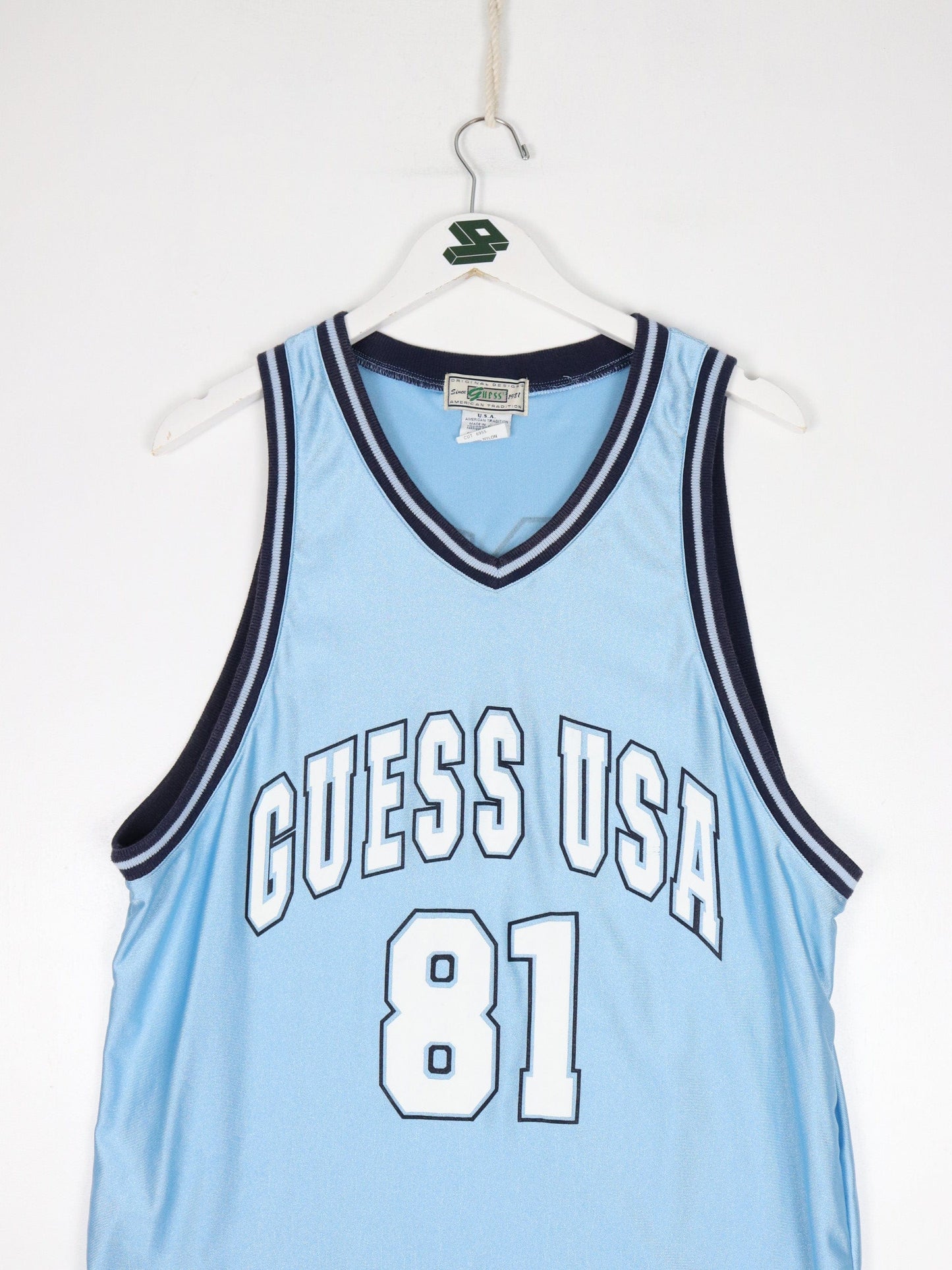 Other Jersey Vintage Guess Basketball Jersey Mens Large Blue Shimmer USA 90s