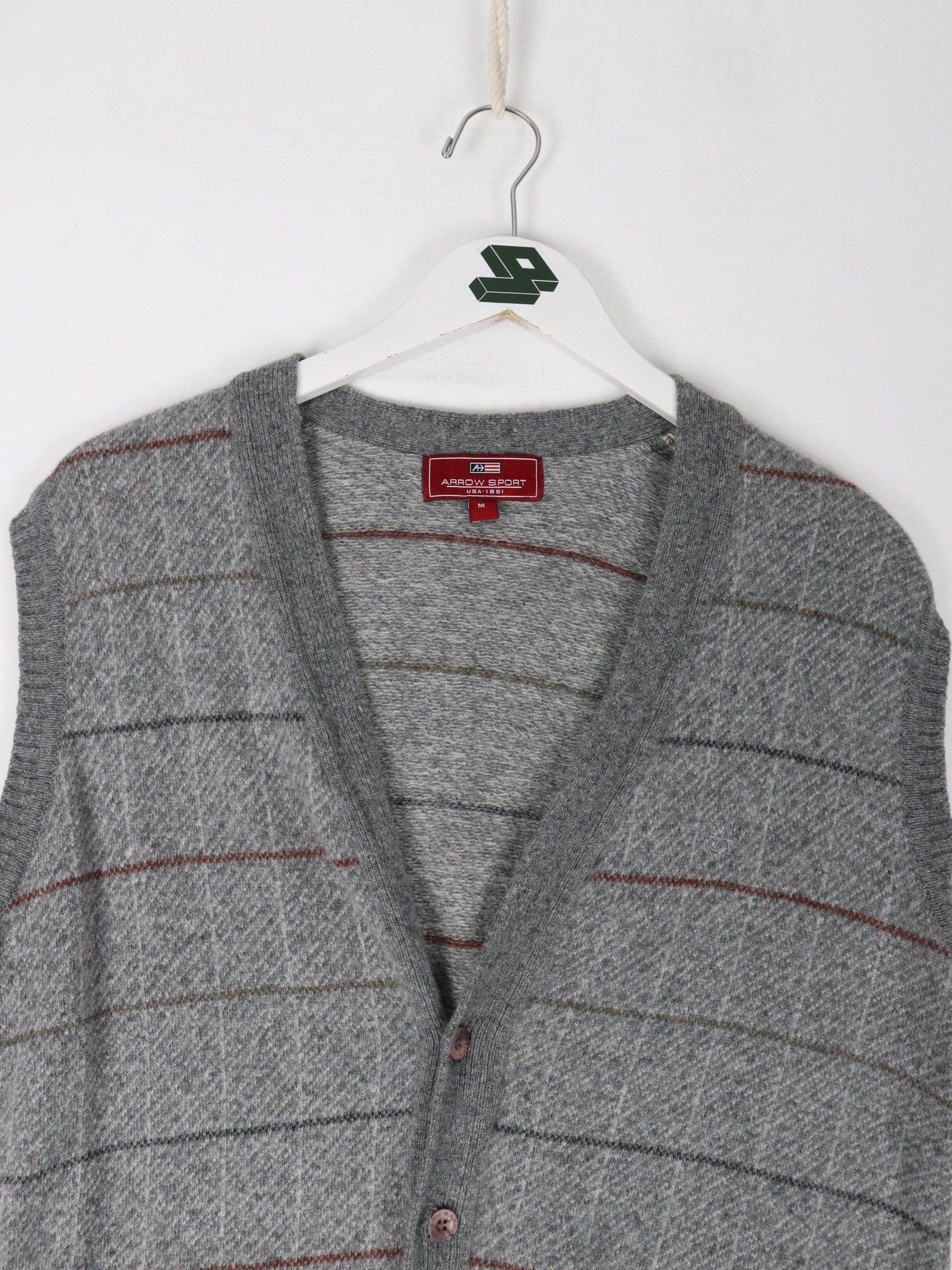 Grey Knit Cardigan Sweater