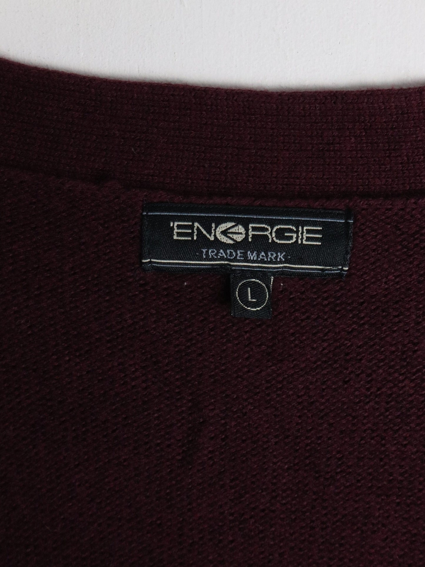 Other Knitwear Energie Sweater Mens Large Red Knit Cardigan