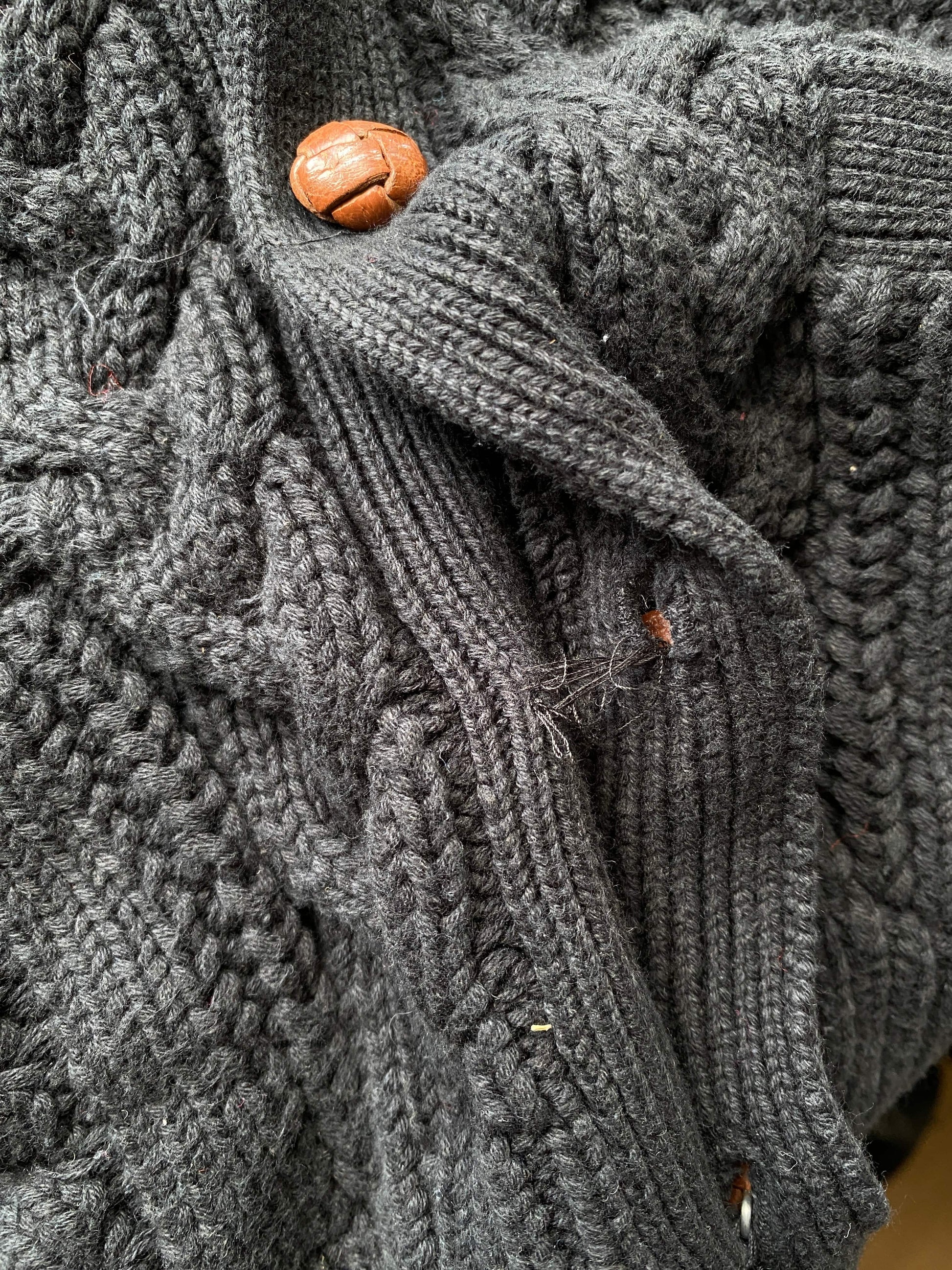 Other Knitwear John Ashford Knit Sweater Mens Slim XL Black Cardigan