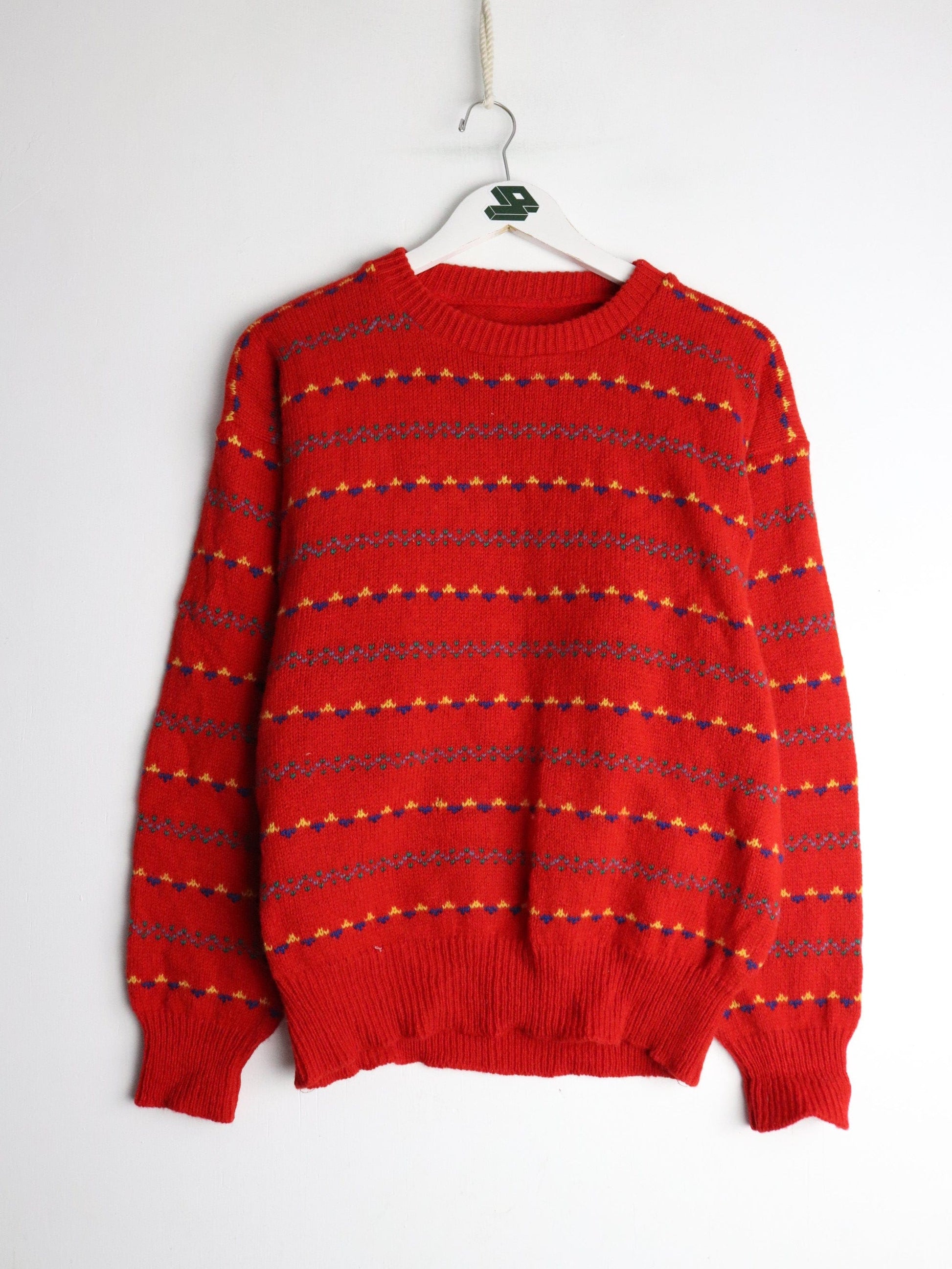 Other Knitwear Knit Sweater Mens Small Red Pattern