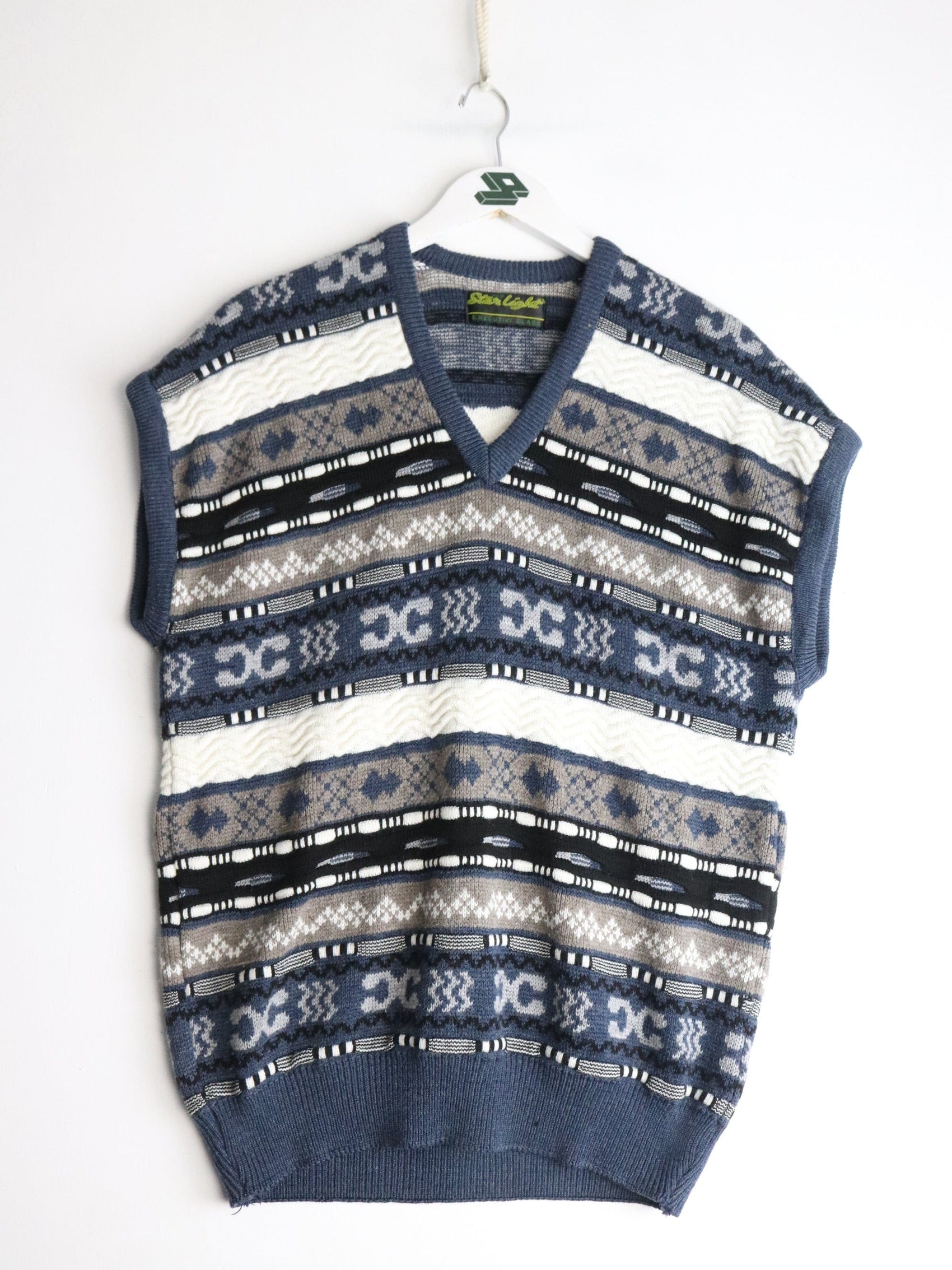 Other Knitwear Star Light Knit Vest Mens Large Blue Coogi Style
