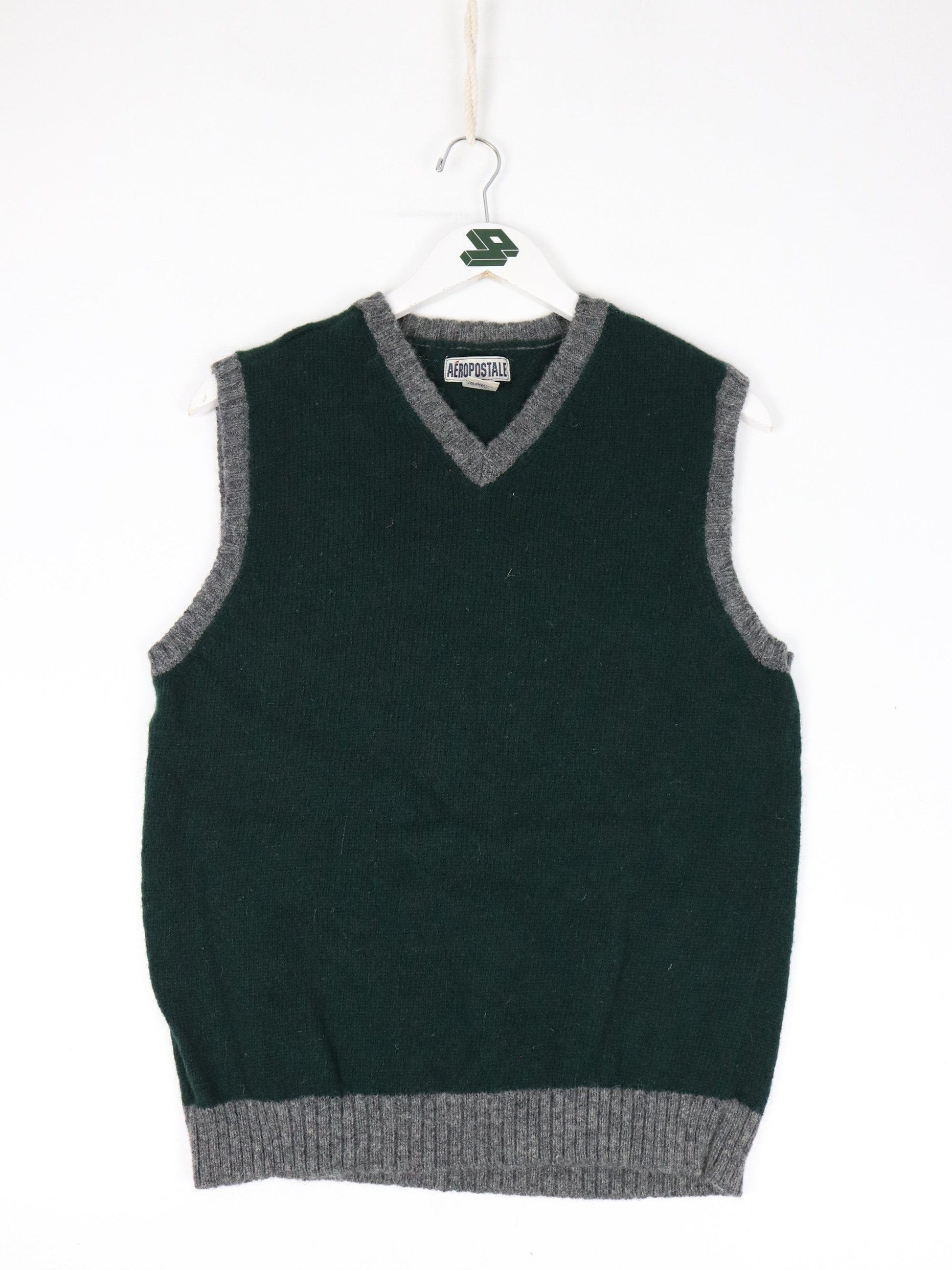 Other Knitwear Vintage Aeropostale Vest Mens Small Green Wool Knit Sweater