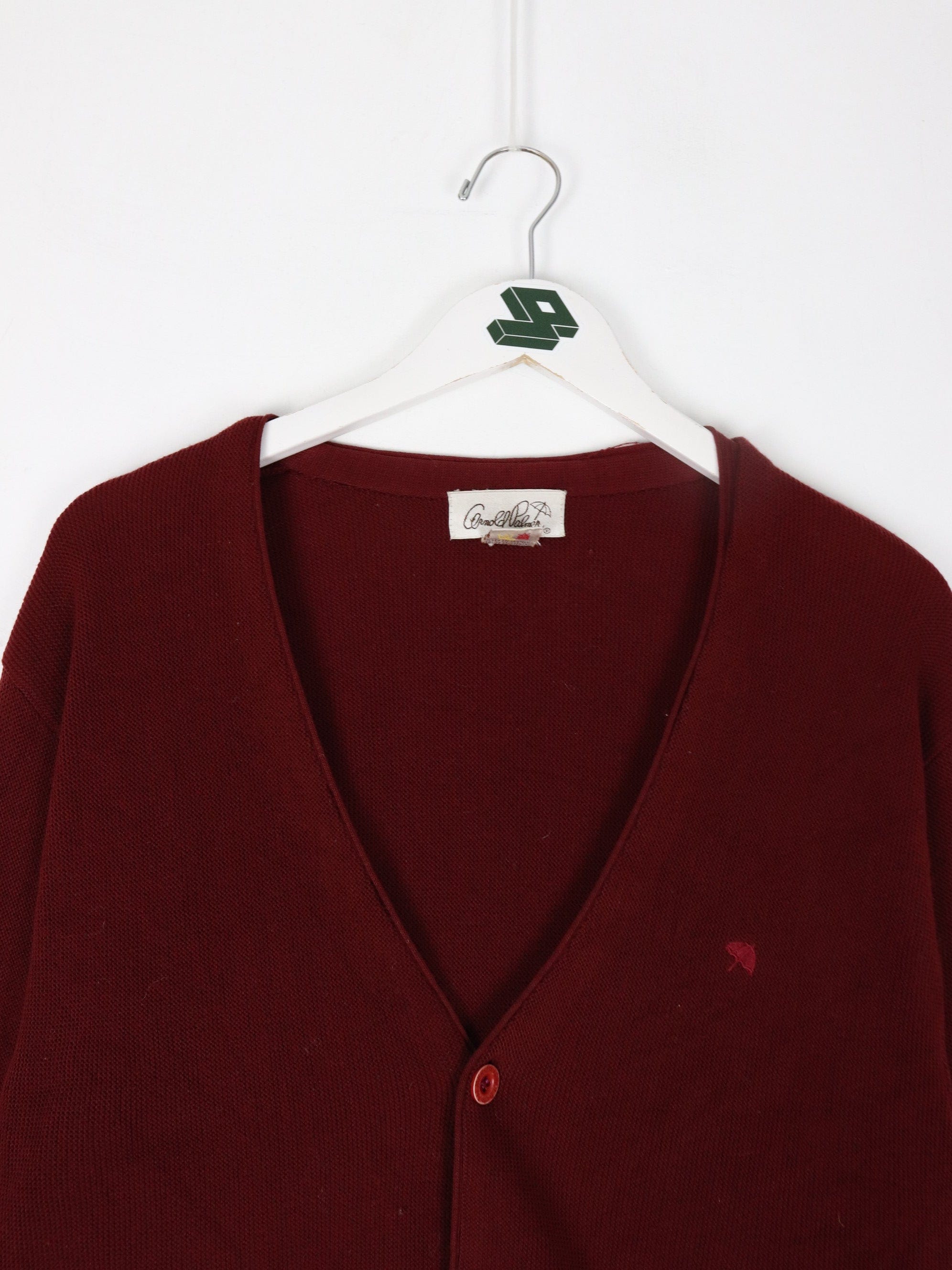 Vintage Arnold Palmer Sweater Mens Large Red Knit Cardigan