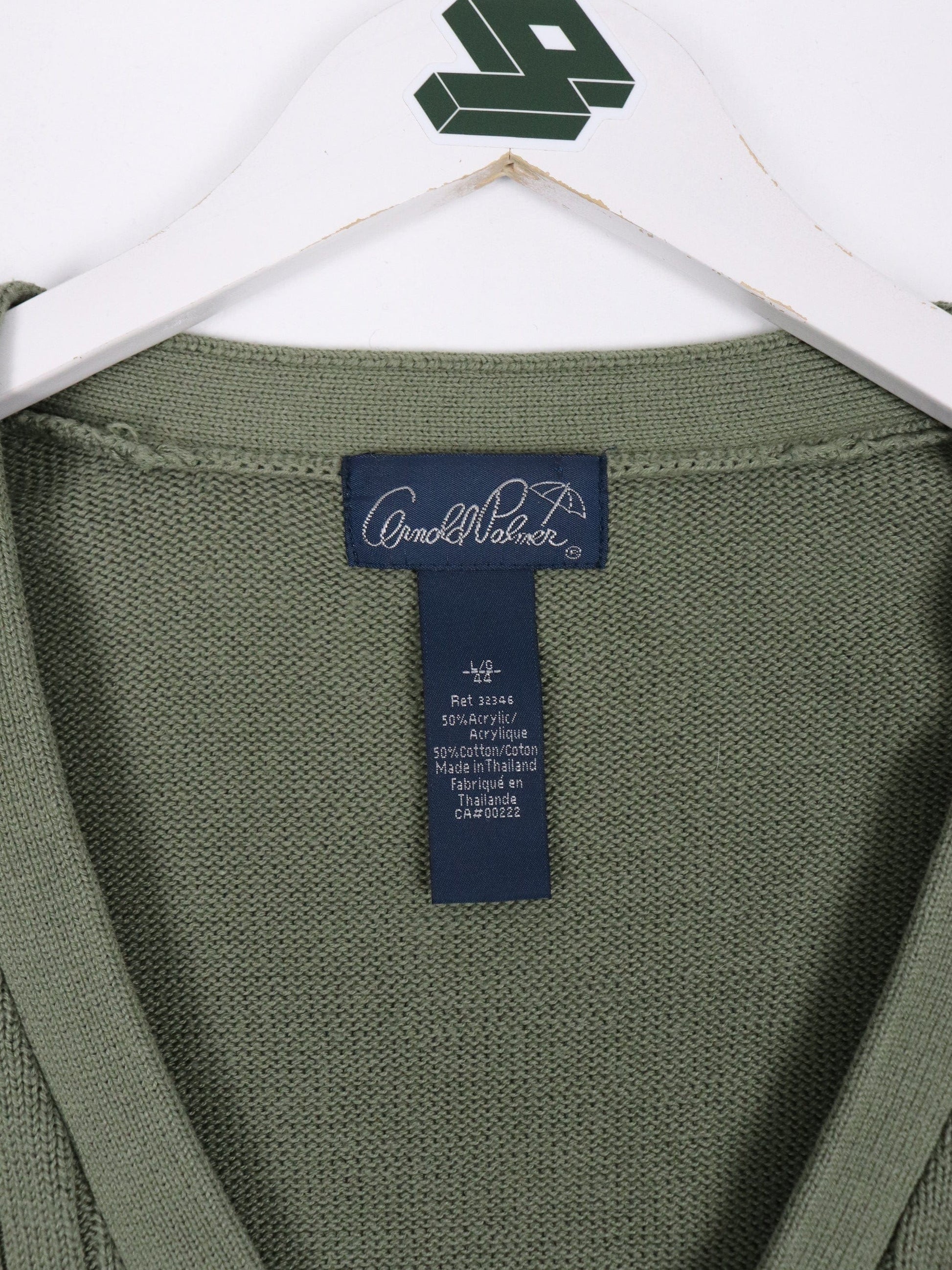 Other Knitwear Vintage Arnold Palmer Vest Mens Large Green Knit Cardigan Sweater