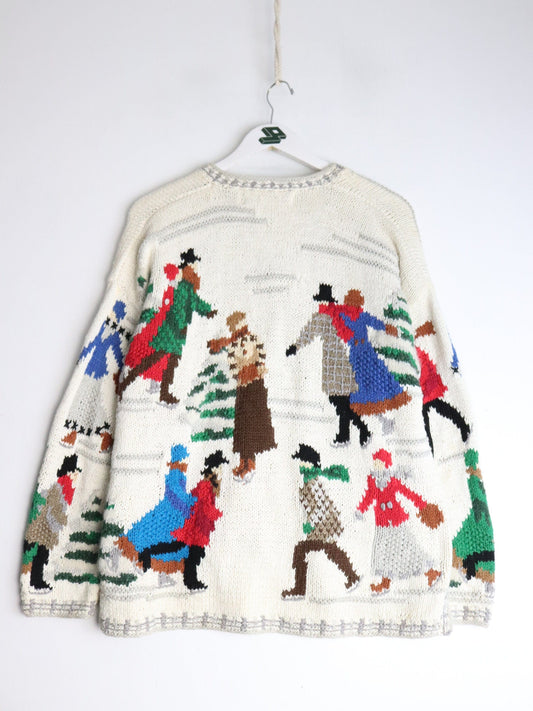 Other Knitwear Vintage Cardigan Bay Sweater Womens 1X White Hand Knit