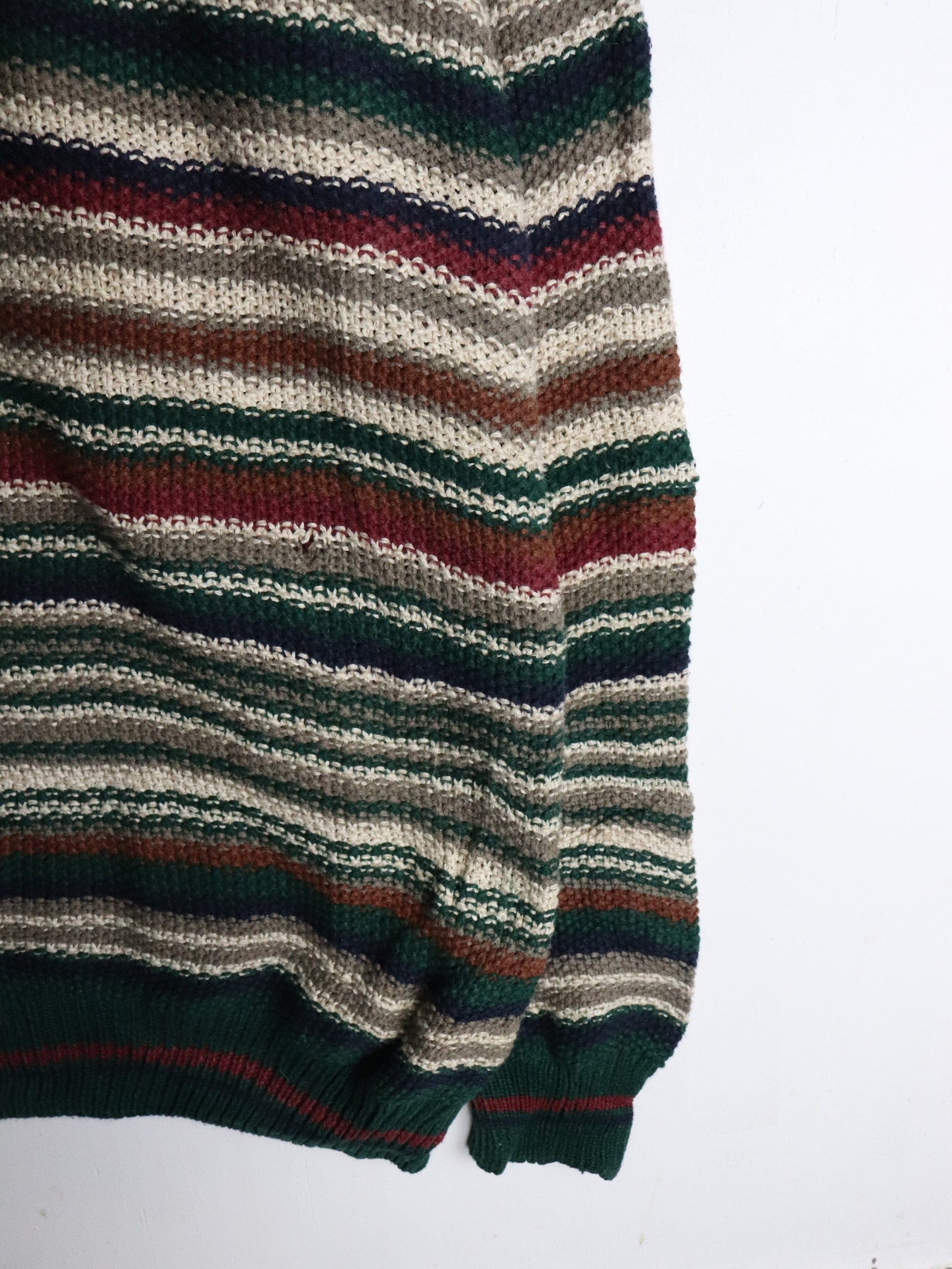 Other Knitwear Vintage Cotton Traders Sweater Mens Large Green Striped Knit