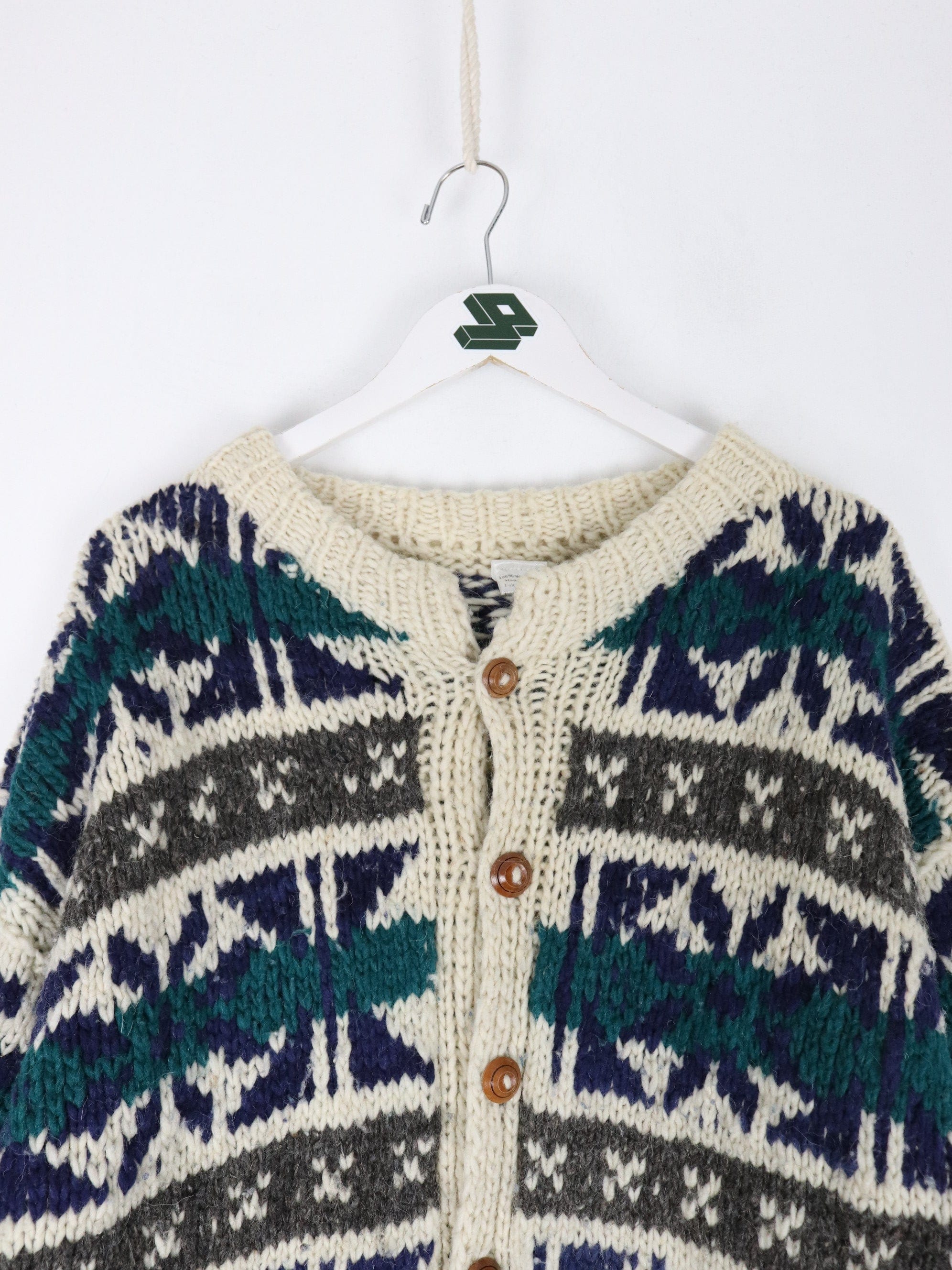 Vintage Ecuador Knit Sweater Adult Medium Hand Made Wool Heavyweight