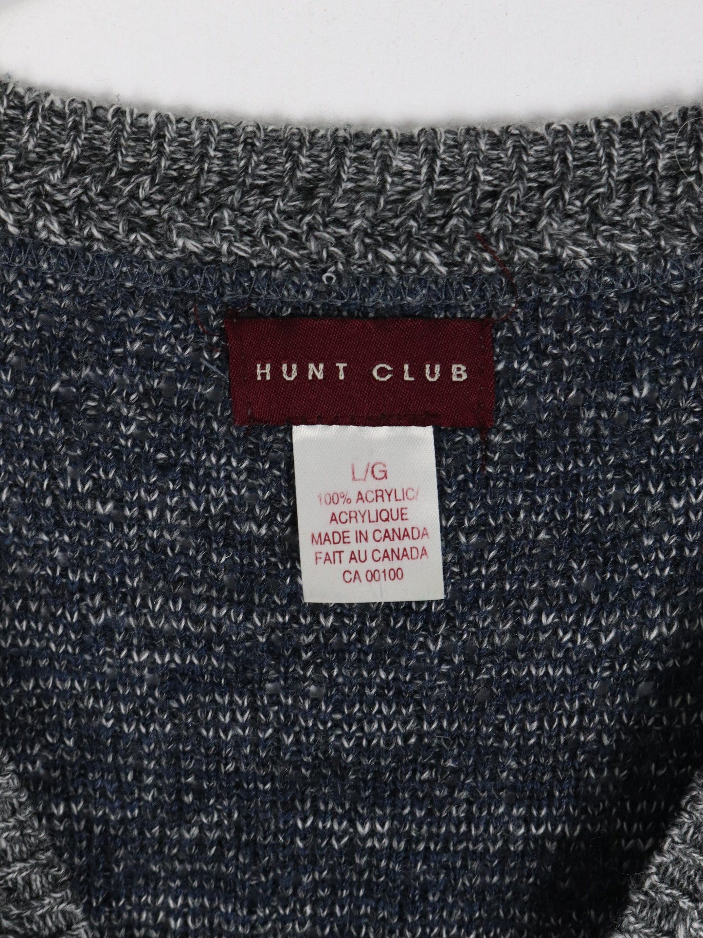 Other Knitwear Vintage Hunt Club Sweater Mens Large Grey Blue Knit Cardigan