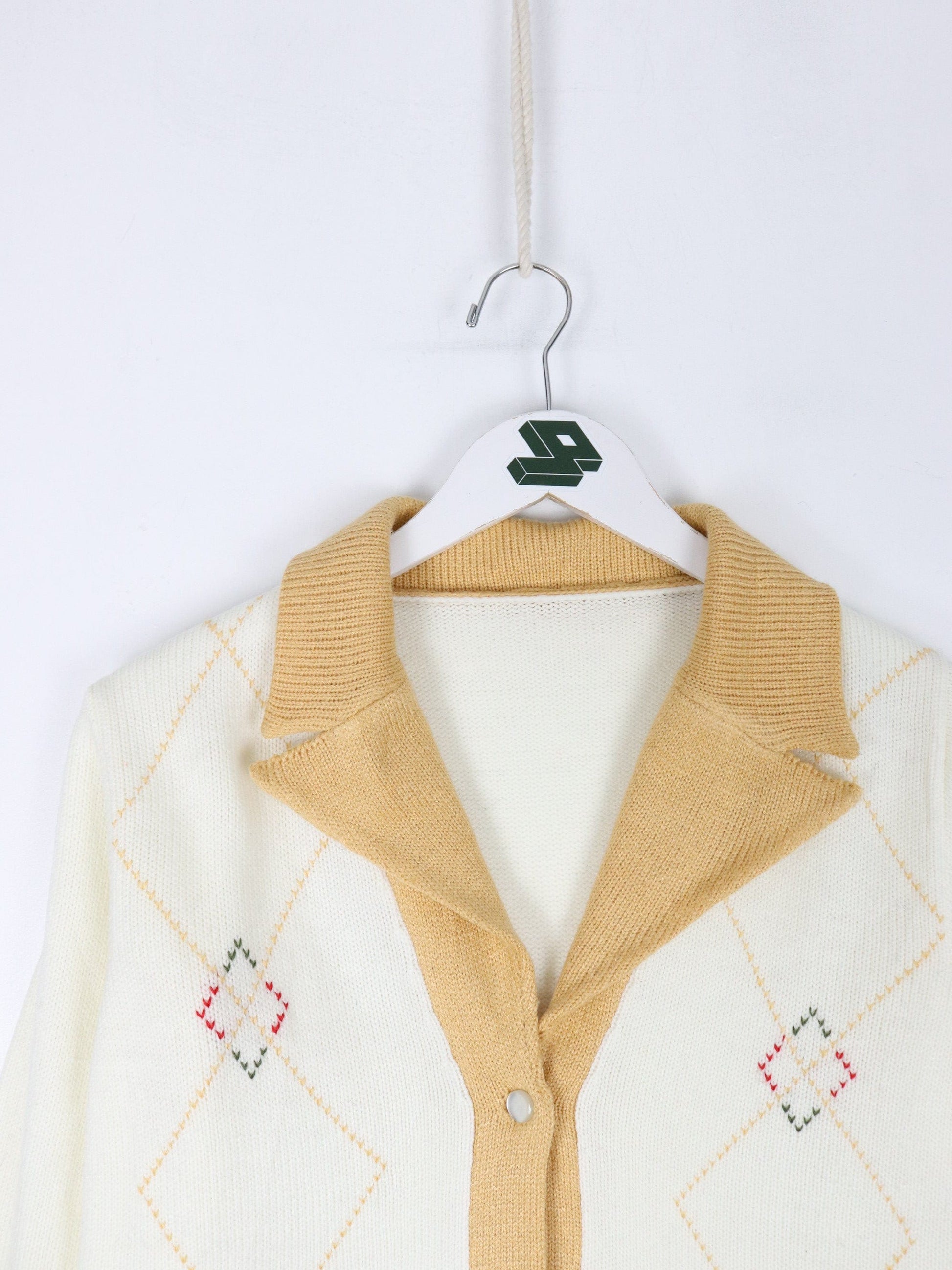 Other Knitwear Vintage Knit Sweater Womens Small White Cardigan Collar