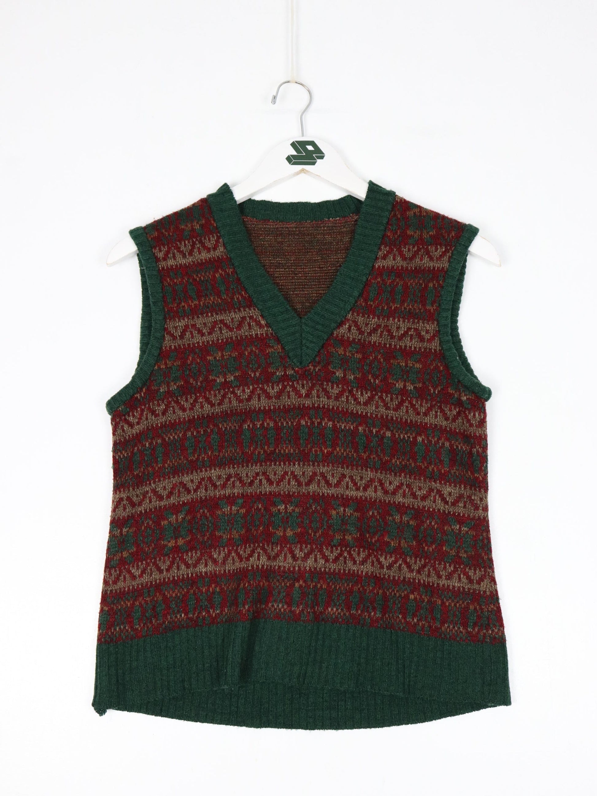 Other Knitwear Vintage Knit Vest Youth M Red Sweater Pattern