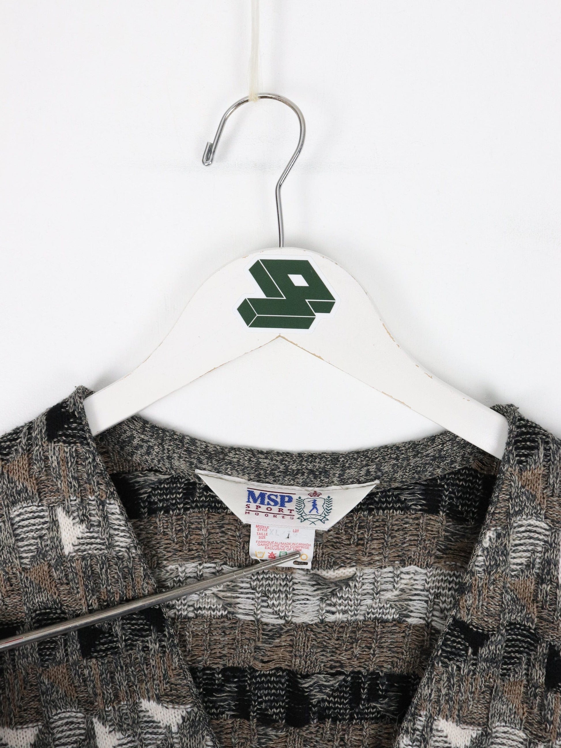 Other Knitwear Vintage MSP Sport Vest Mens XL Brown Cardigan Knit Sweater