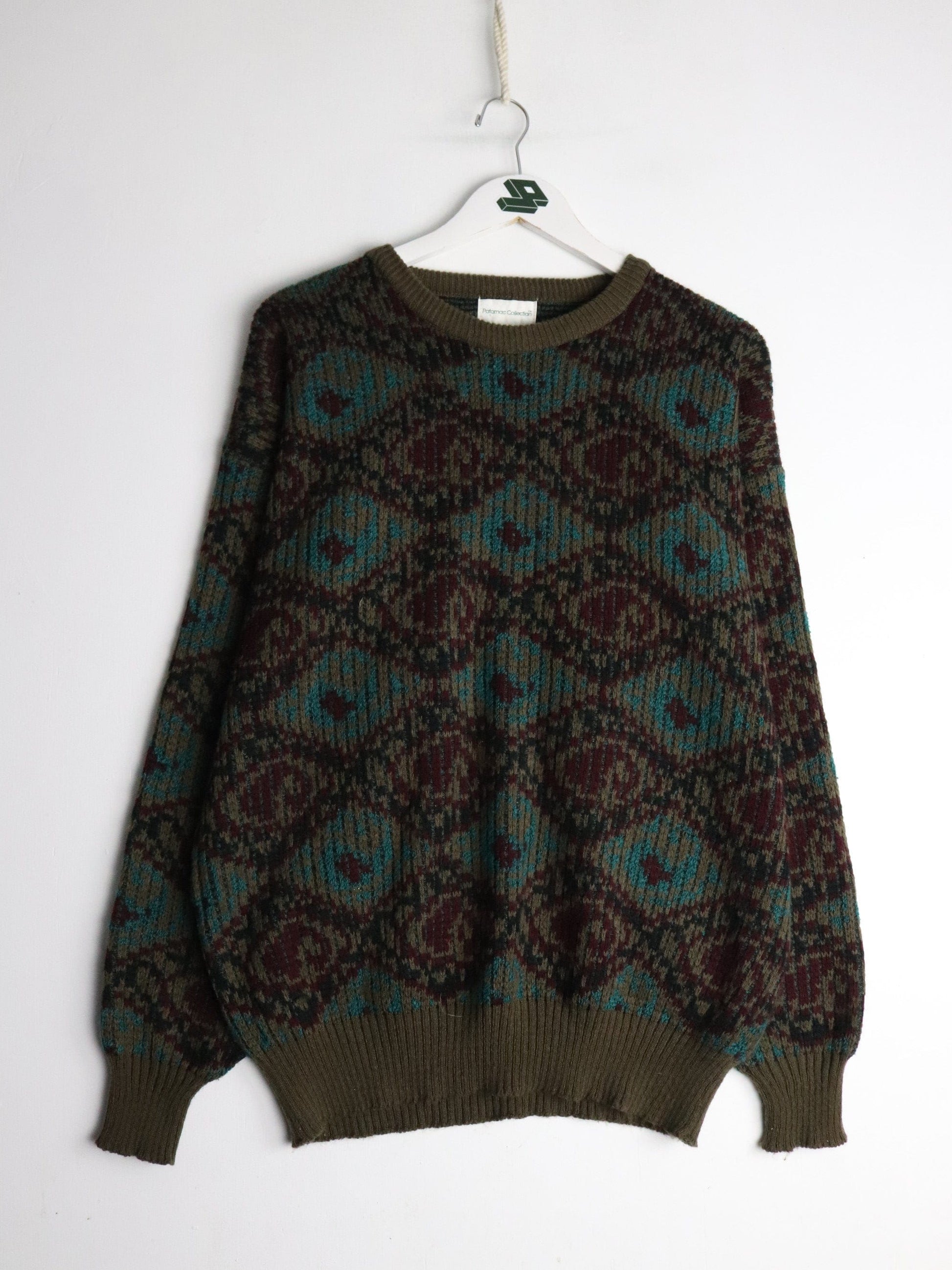 Other Knitwear Vintage Potomac Collections Sweater Mens XL Green Knit Pattern