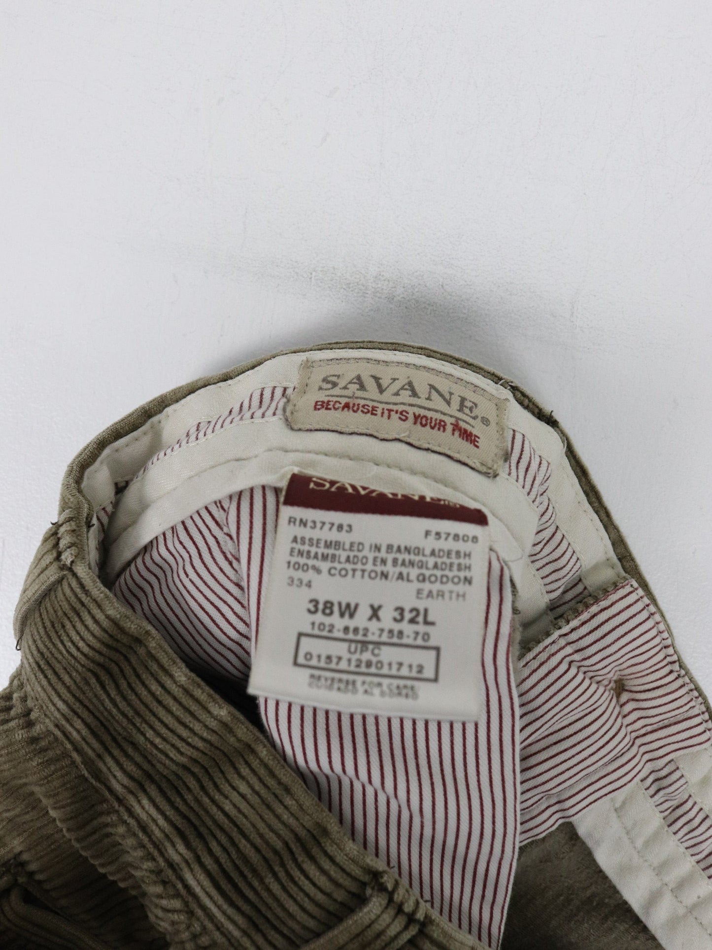 Other Pants Savane Pants Mens 38 x 32 Brown Corduroy Trousers