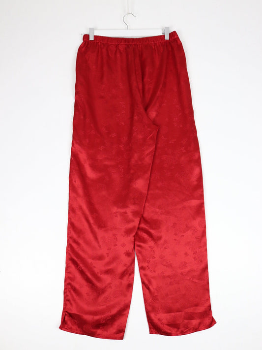 Other Pants Valerie Stevens Pants Womens Medium Red Silk Pyjamas Loungewear