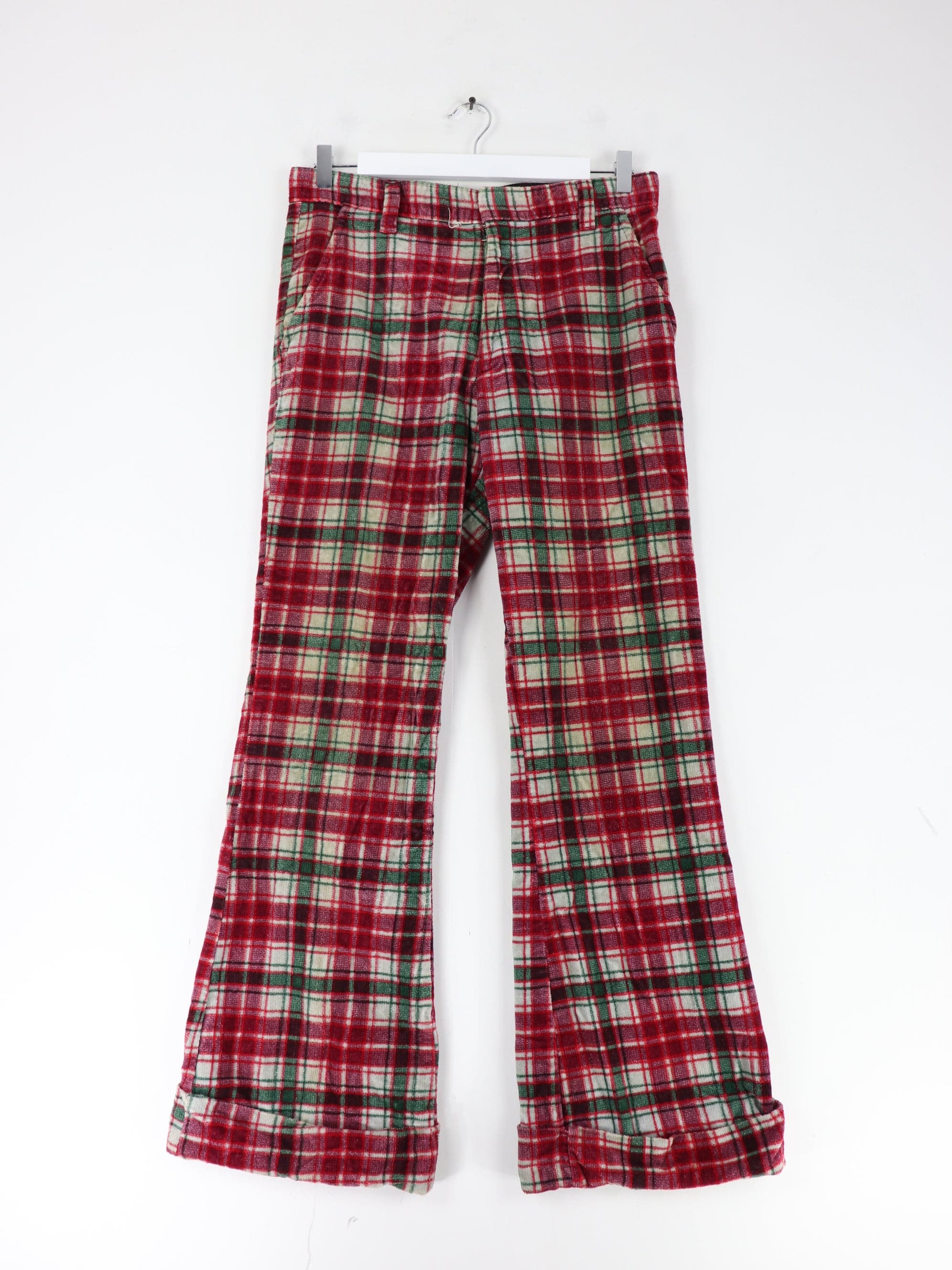 Vintage 60s 70s Plaid Pants Adult 32 x 32 Flare Trousers – Proper