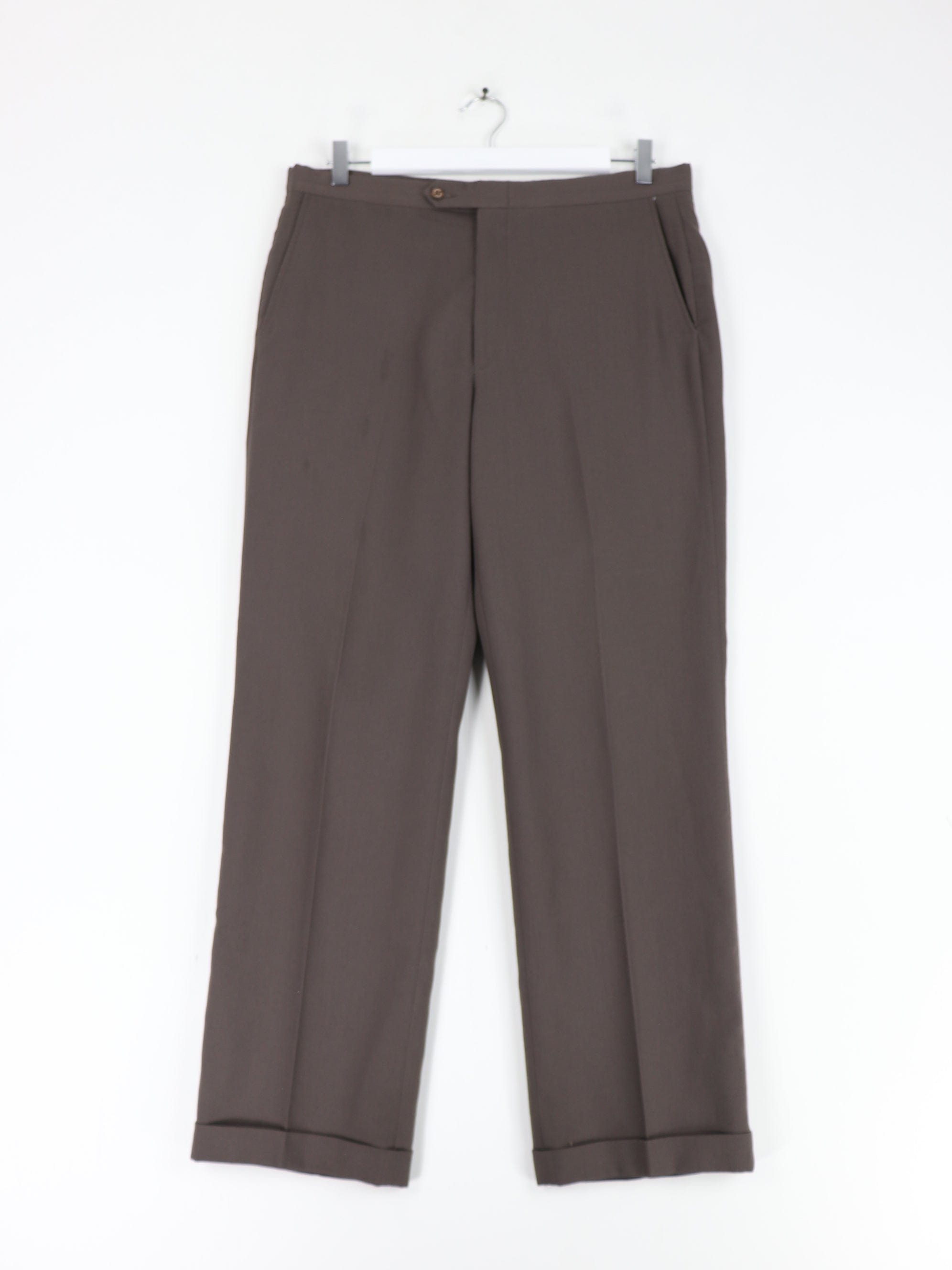 Vintage Jaymar Ruby Pants Mens 34 x 30 Brown Sansabelt Pleated Trousers 70s  80s