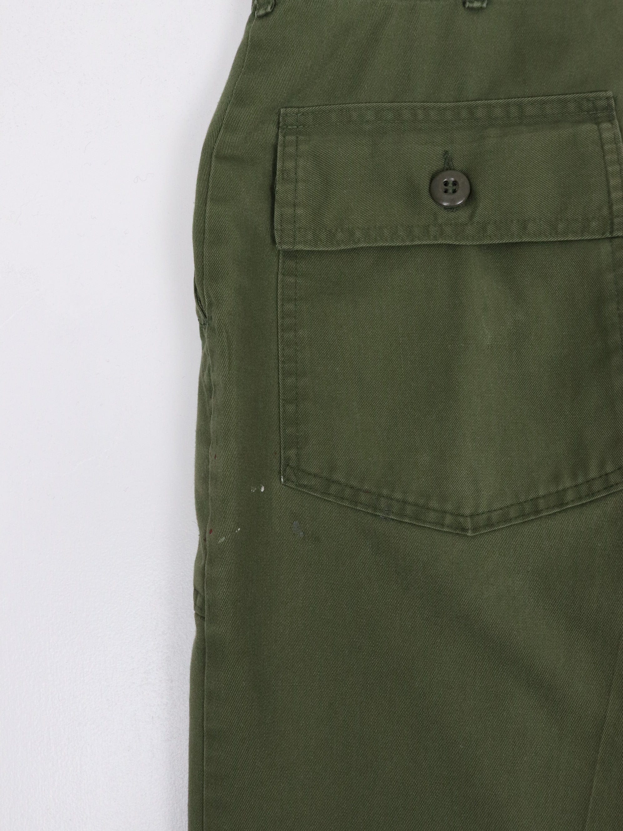 Vintage Military Trousers Mens Enlisted Army Dress Green Size 32L