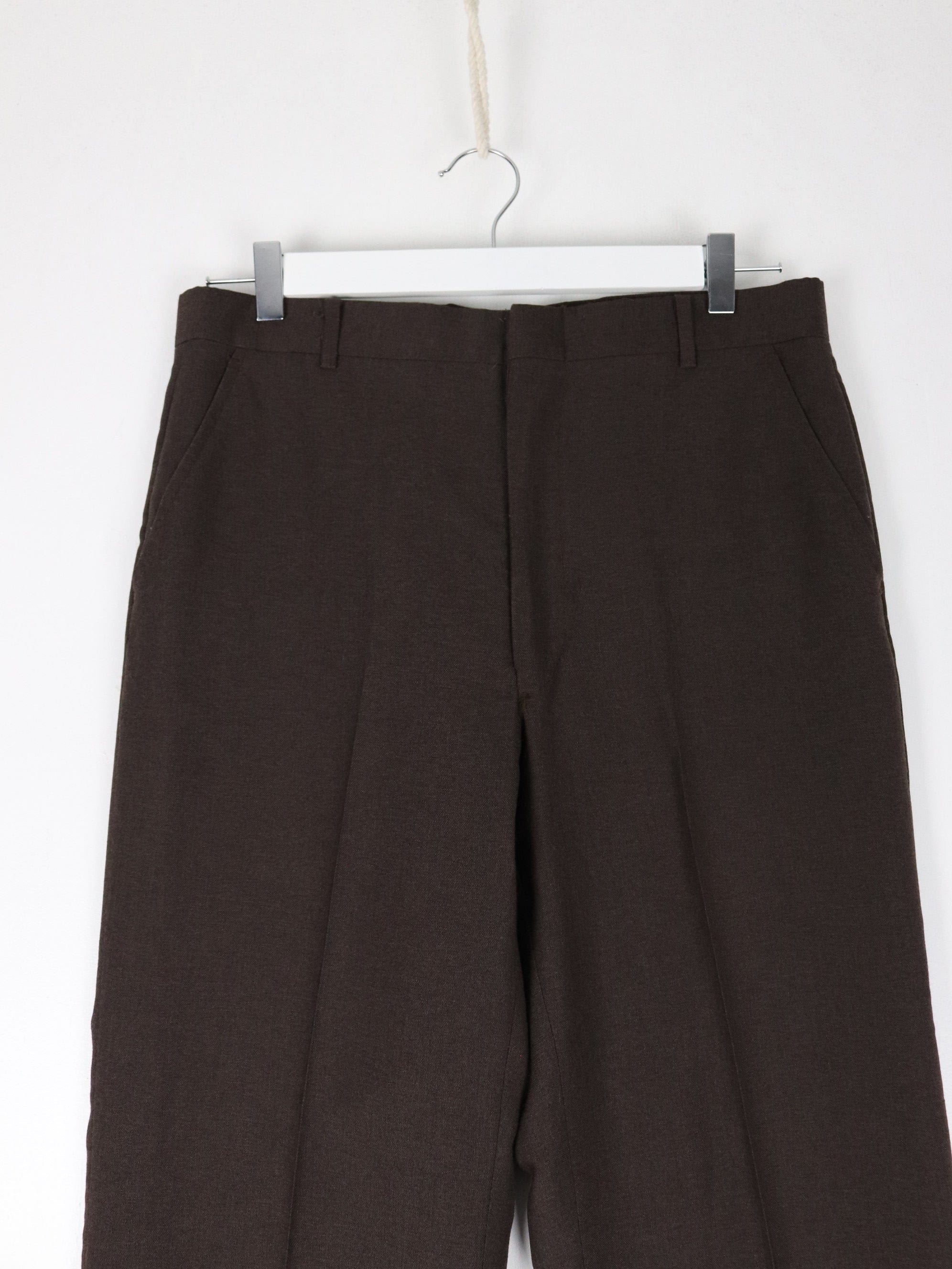 Vintage Towncraft Pants Mens 32 x 30 Brown Pleated 80s Dress