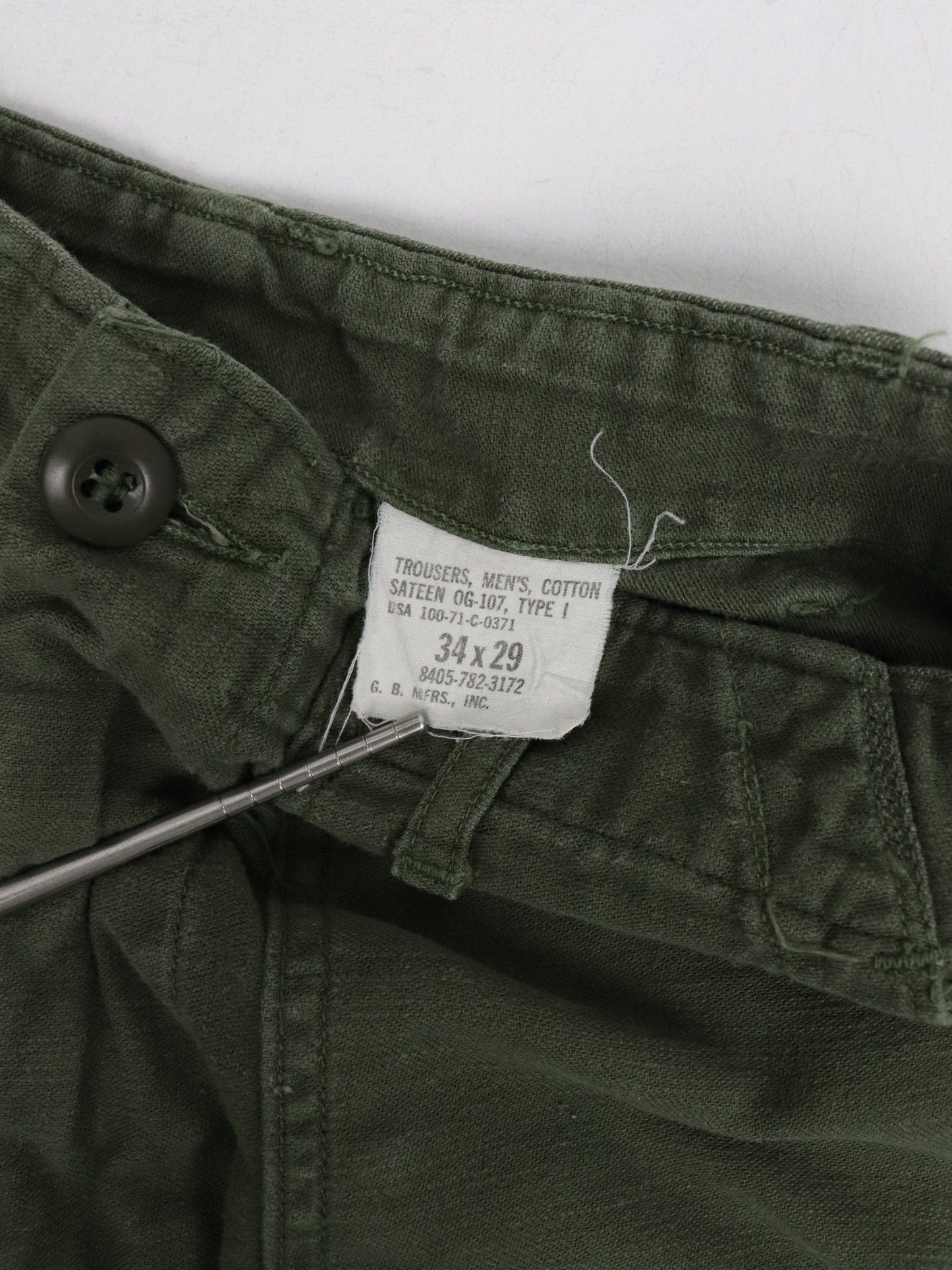 Other Pants Vintage U.S. Military Pants Fits Mens 30 x 27 Green Sateen OG-107 Army 70s