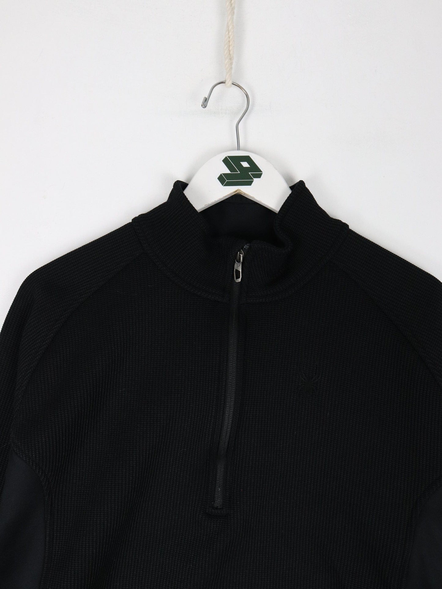 Other Sweatshirts & Hoodies Spyder Sweater Fits Mens Large Black Waffle Knit Racing Quarter Zip