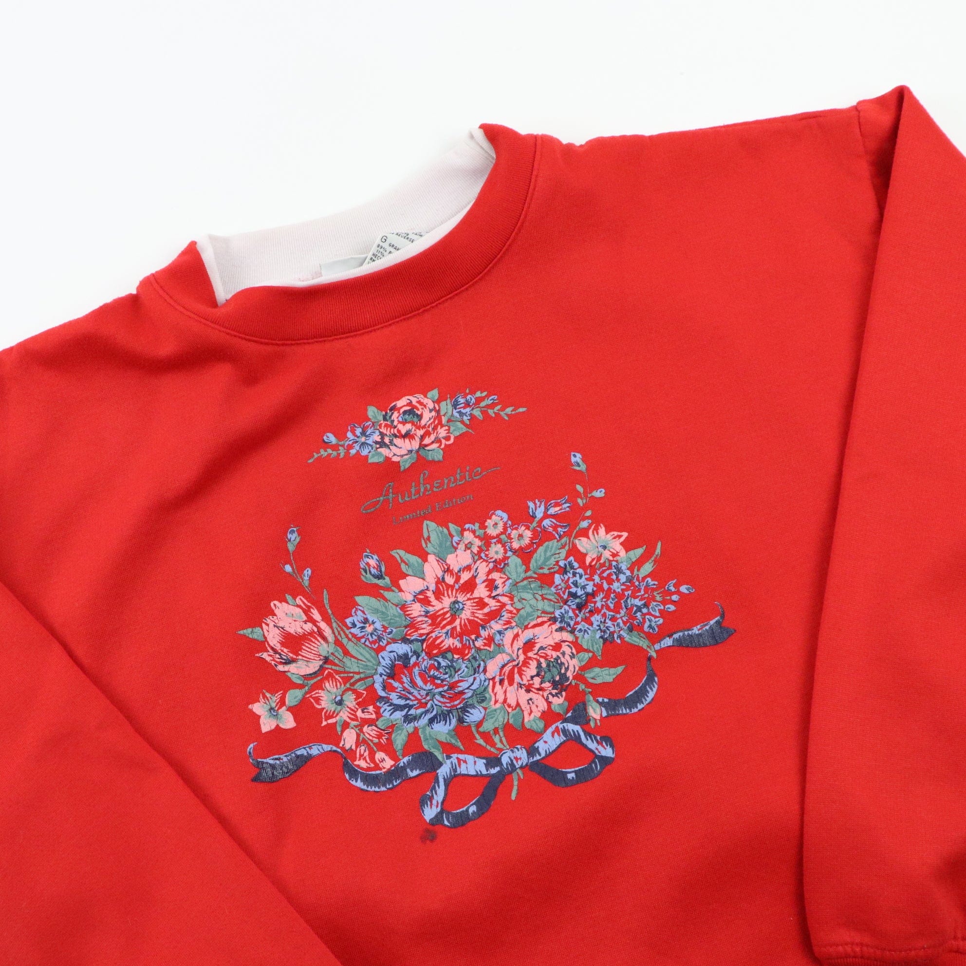 Vintage Basic Editions Sweatshirt Womens Large Red Floral Casual Sweat –  Proper Vintage
