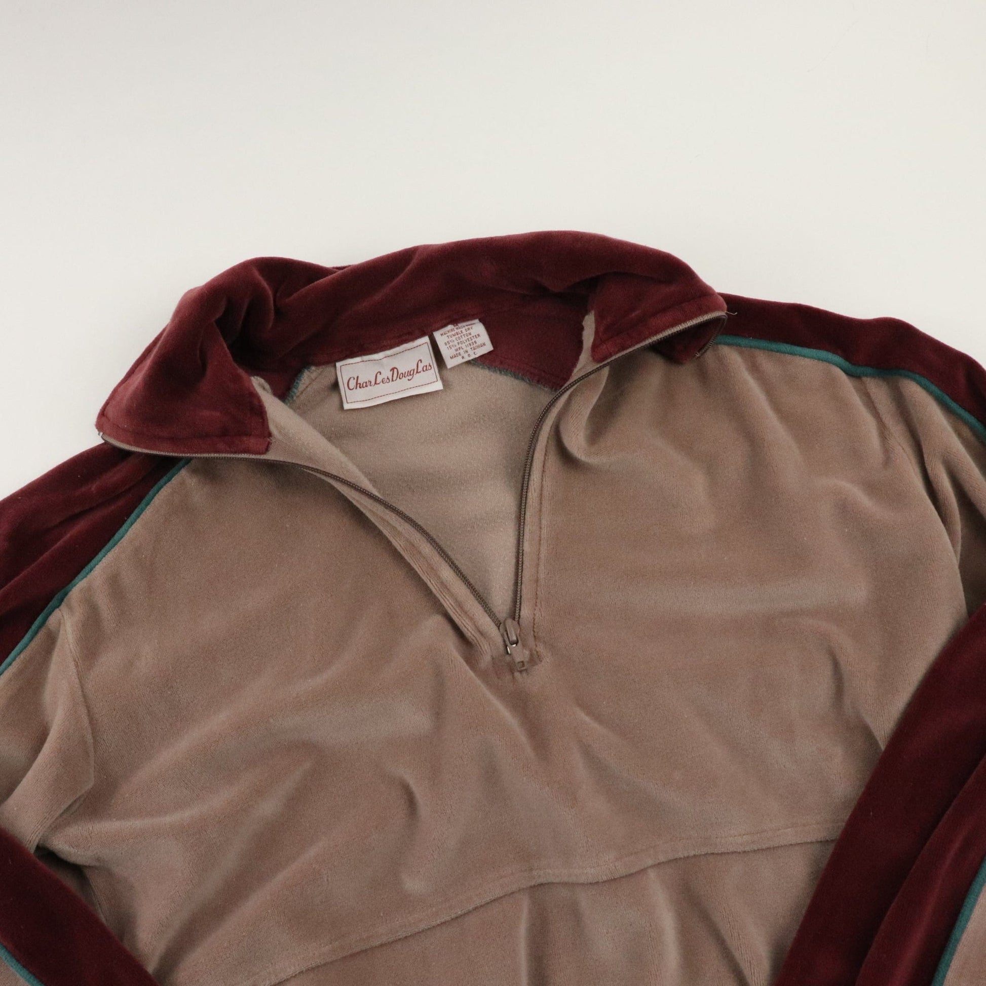 Other Sweatshirts & Hoodies Vintage Charles Douglas Sweater Mens Medium Red Brown Velour Quarter Zip Preppy Casual