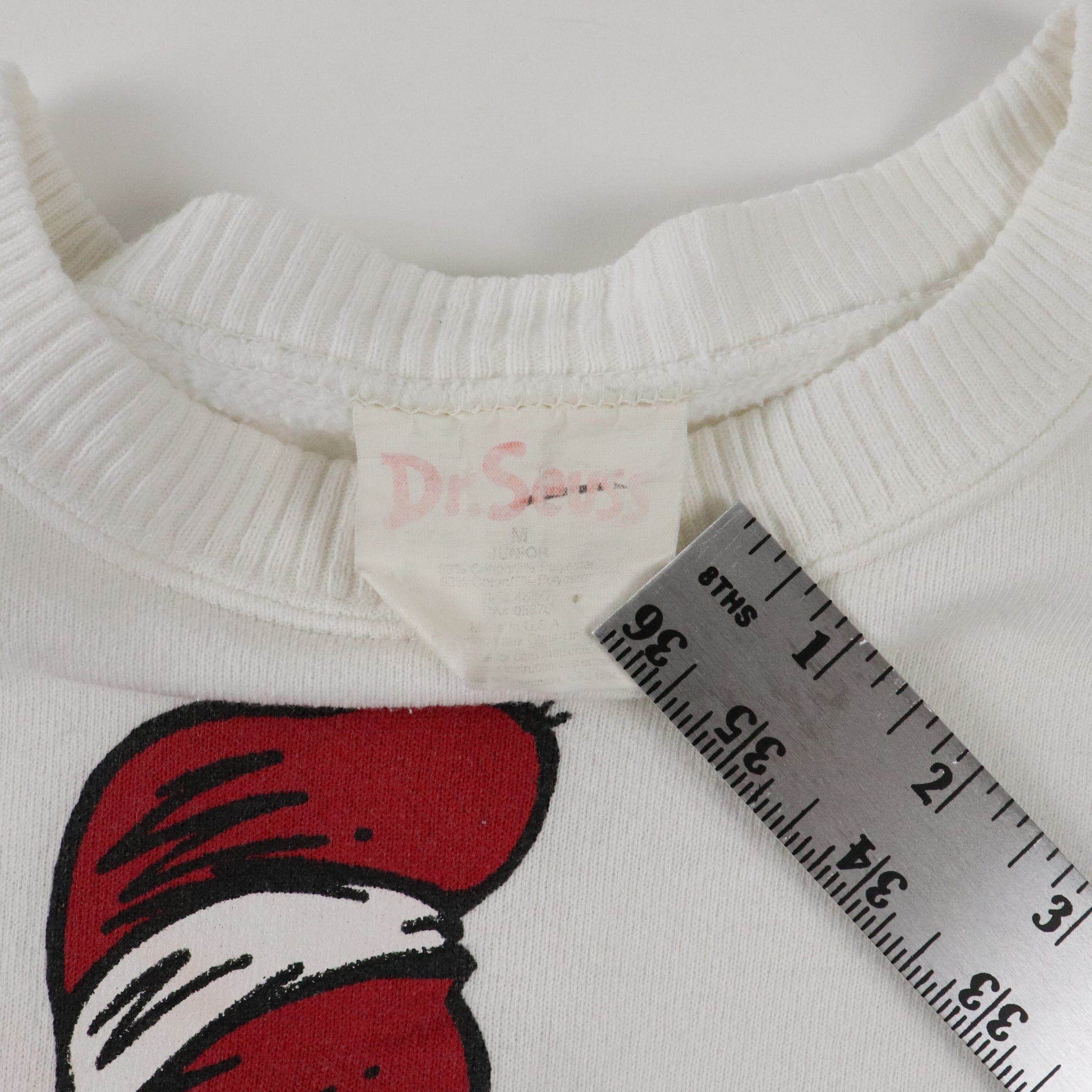 Vintage Dr Suess Sweatshirt Youth XL White 90s Cat In The Hat