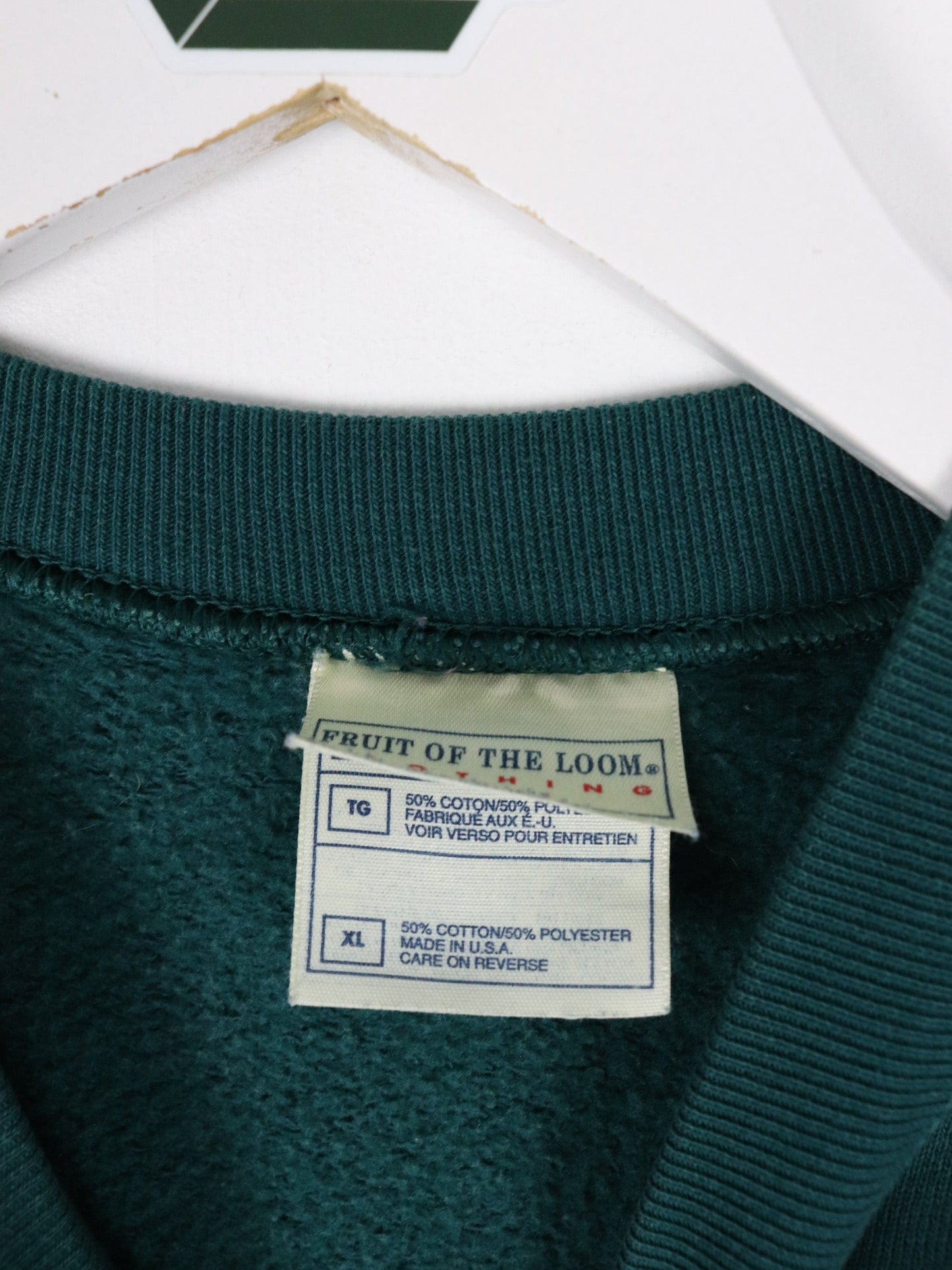 Other Sweatshirts & Hoodies Vintage Fruit of the Loom Sweatshirt Fits Mens Large Green Black Sweater